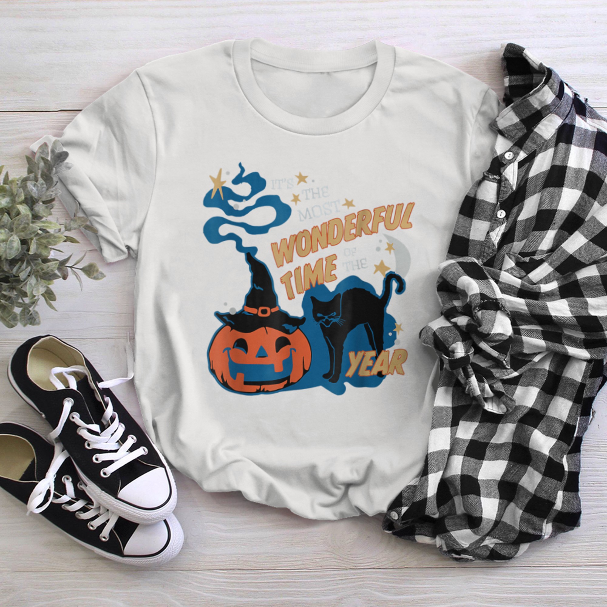 It's the Most Wonderful Time of the Year Black Cat Halloween (22) t-shirt white