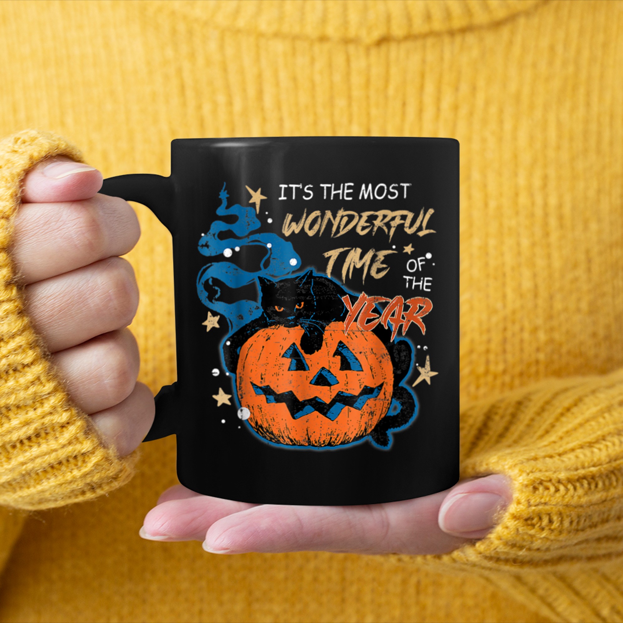 It's the Most Wonderful Time of the Year black cat Halloween (26) mug black