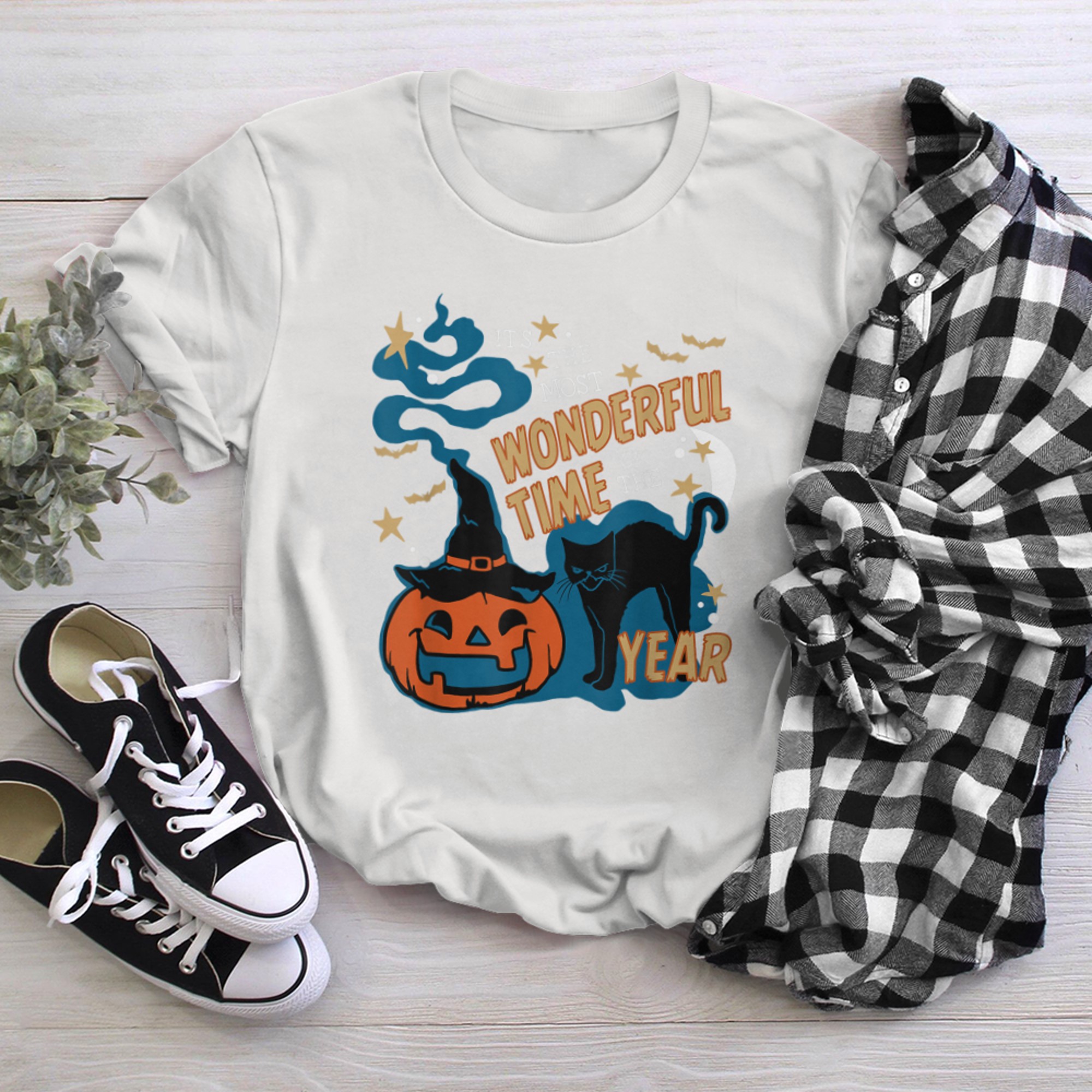 It's The Most Wonderful Time Of The Year Black Cat Halloween (29) t-shirt white