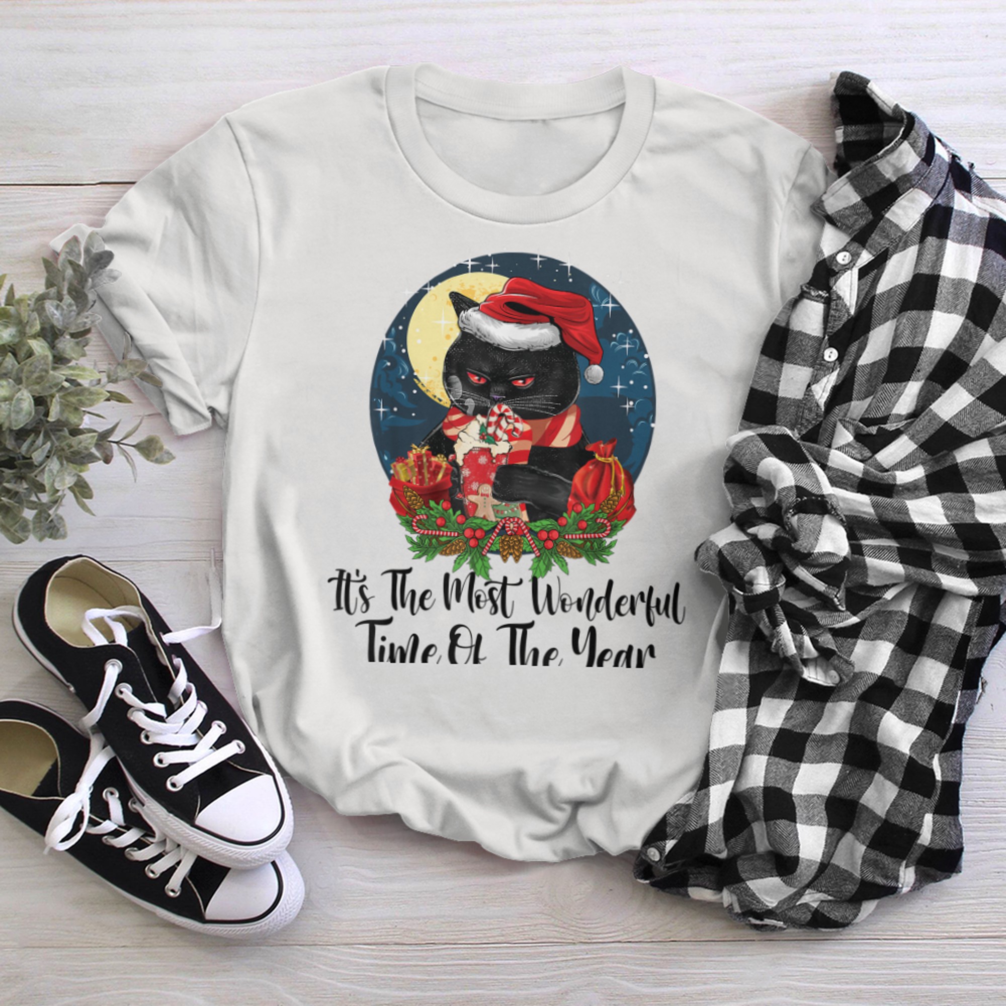 It's The Most Wonderful Time Of The Year Cat Christmas t-shirt white