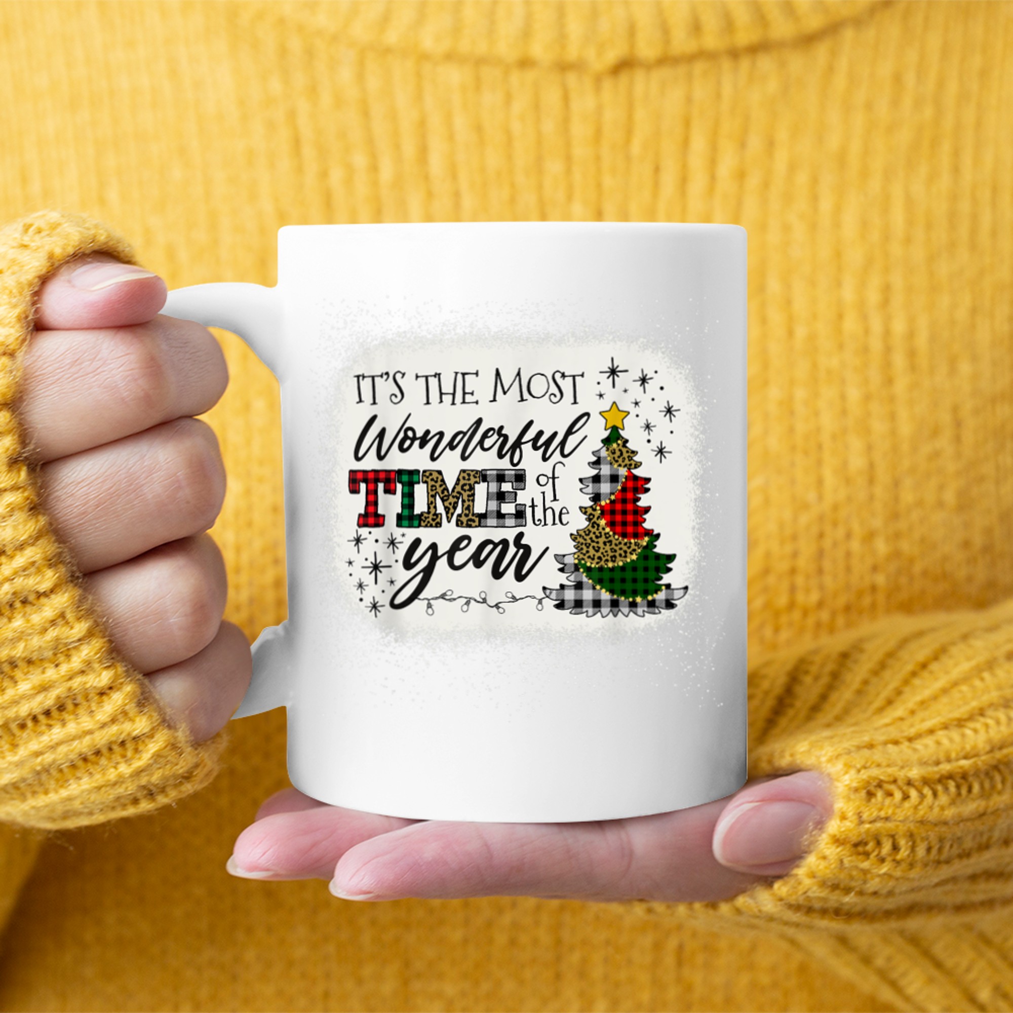 It's The Most Wonderful Time Of The Year Christmas Blea.ched mug white