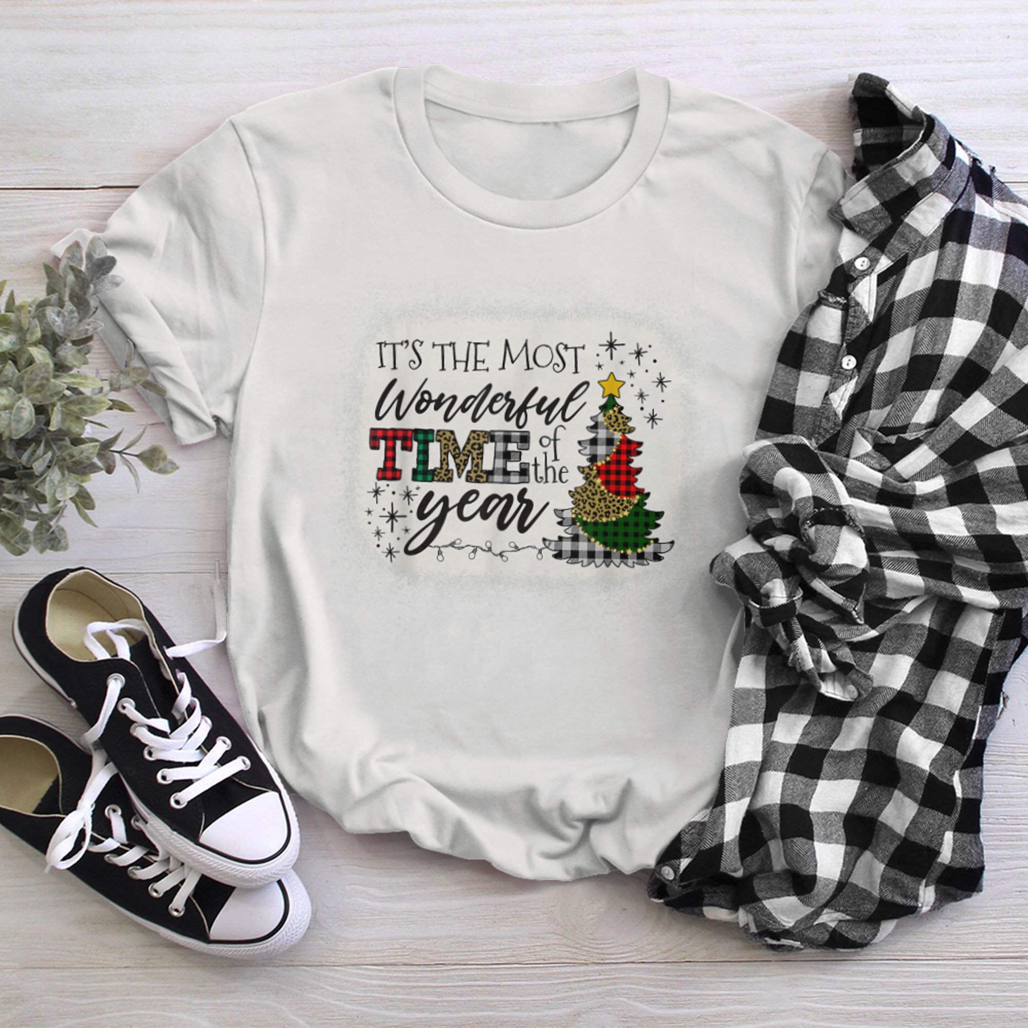 It's The Most Wonderful Time Of The Year Christmas Blea.ched t-shirt white