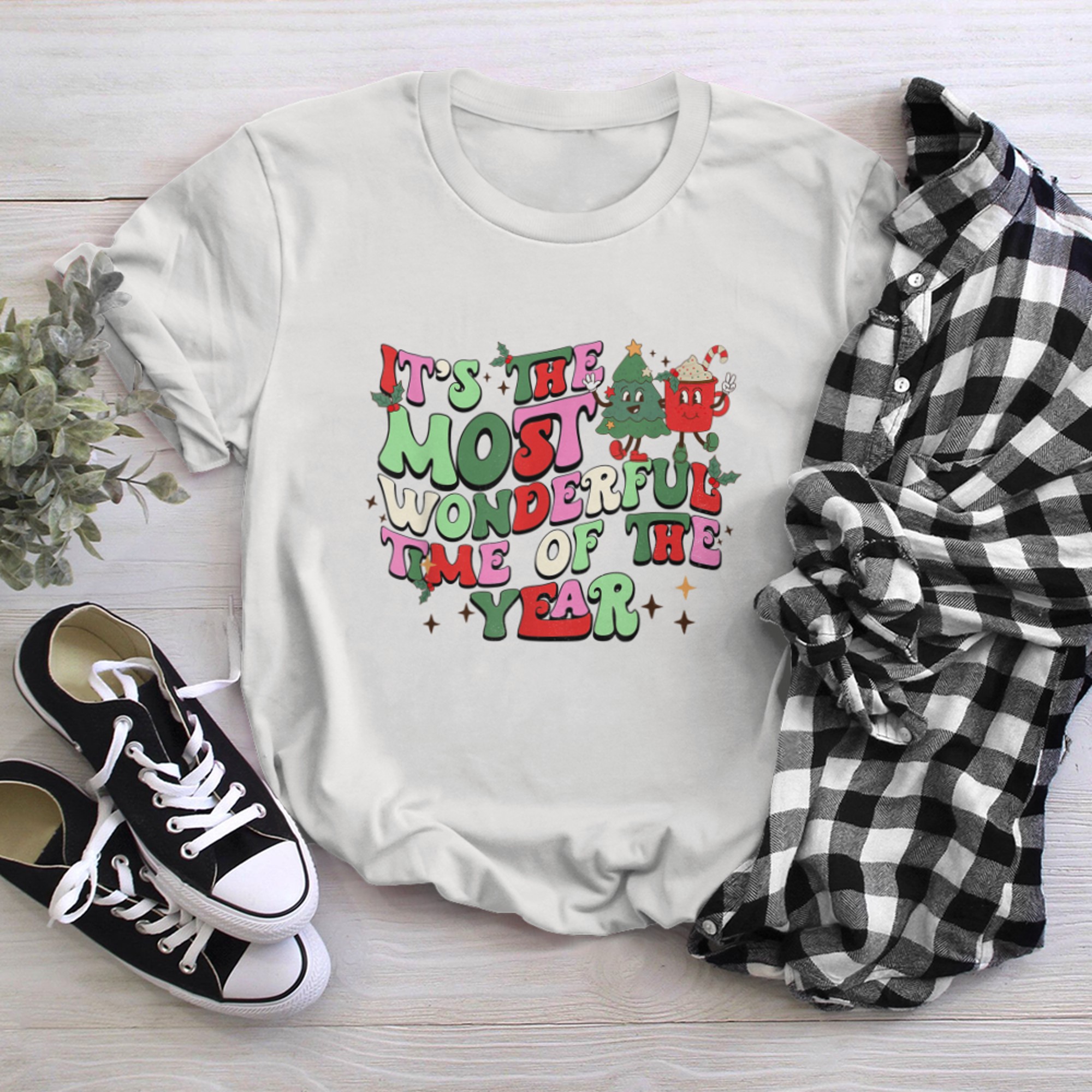 It's The Most Wonderful Time Of The Year Christmas Retro t-shirt white