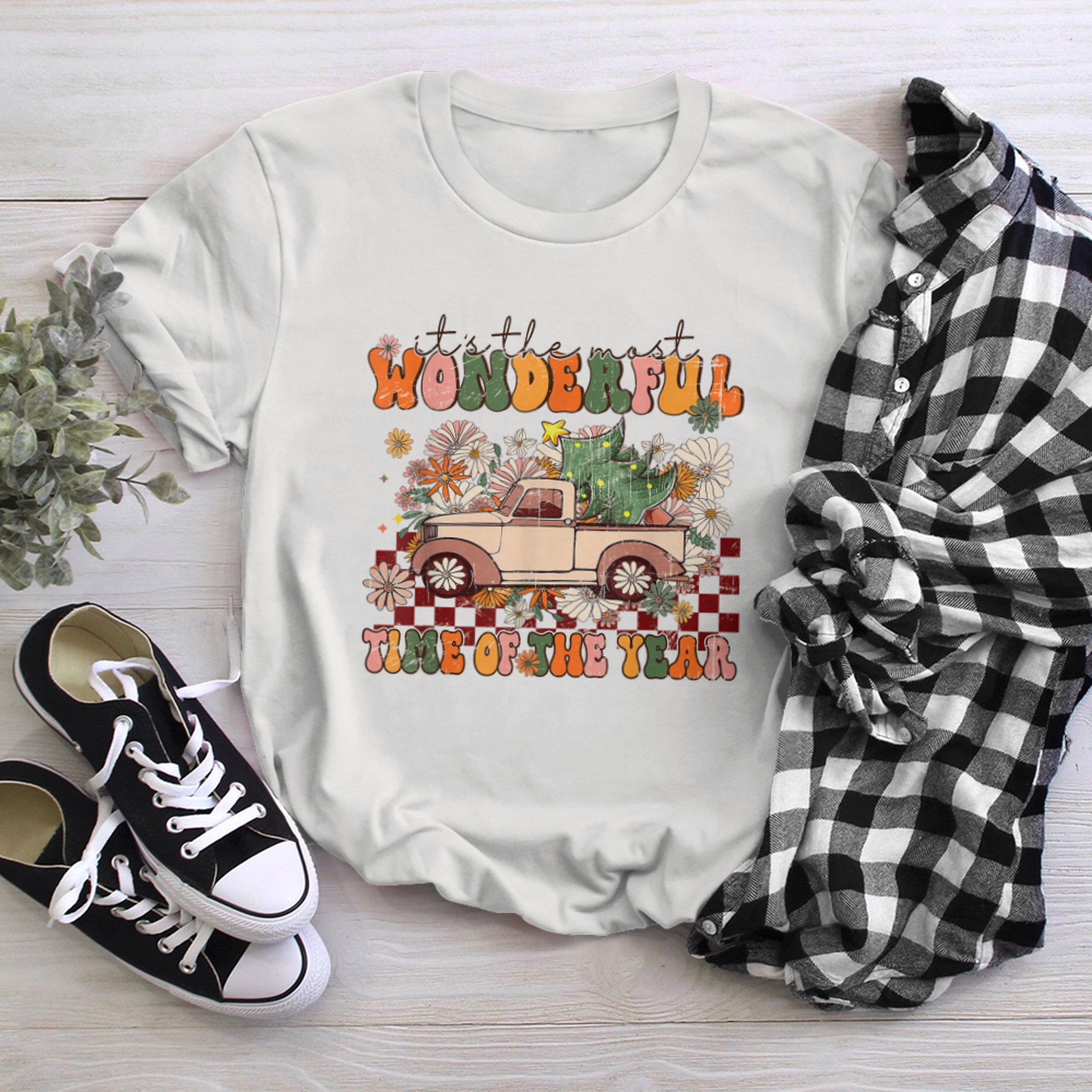 It's The Most Wonderful Time Of The Year Christmas Truck t-shirt white