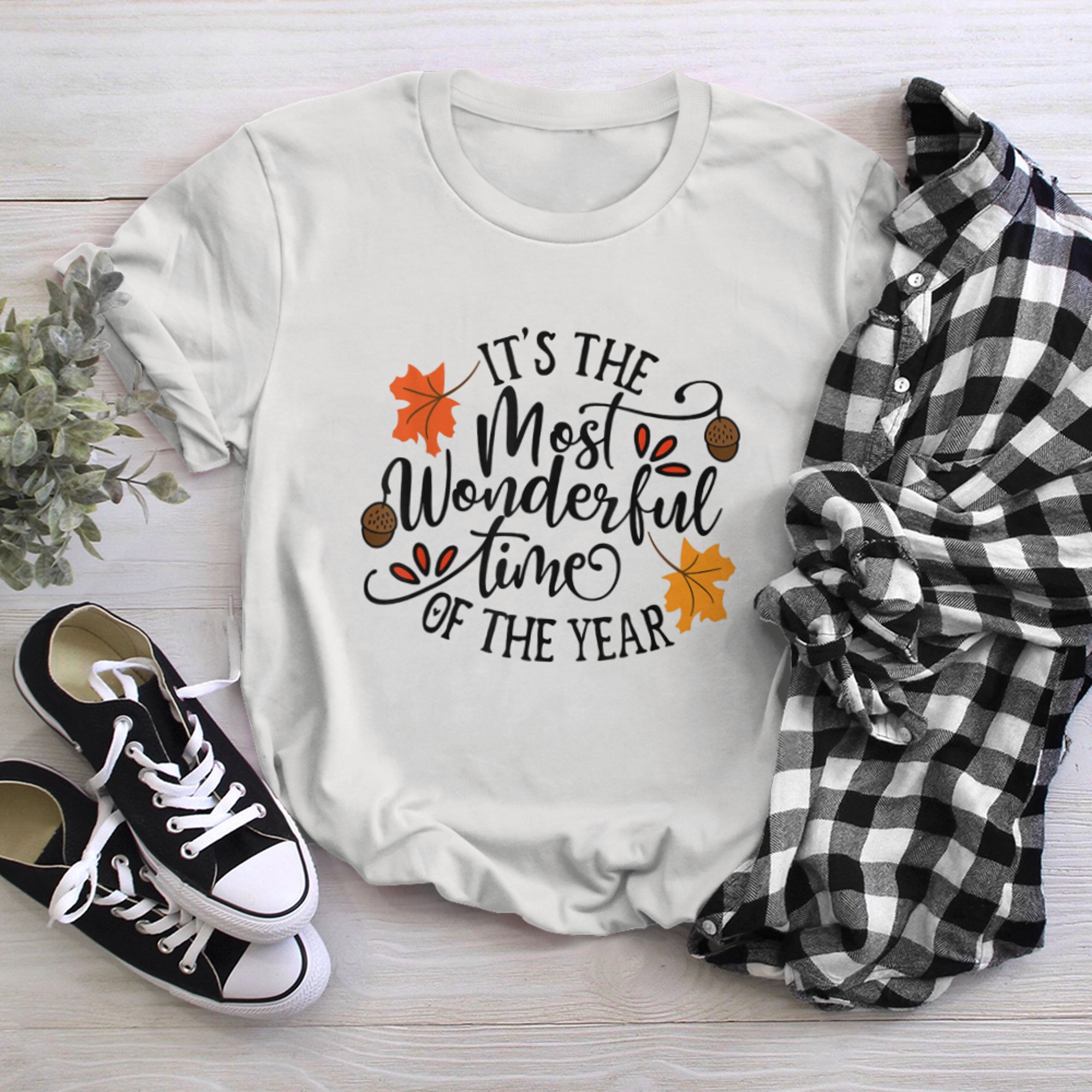 It's The Most Wonderful Time Of The Year Fall Thanksgiving t-shirt white