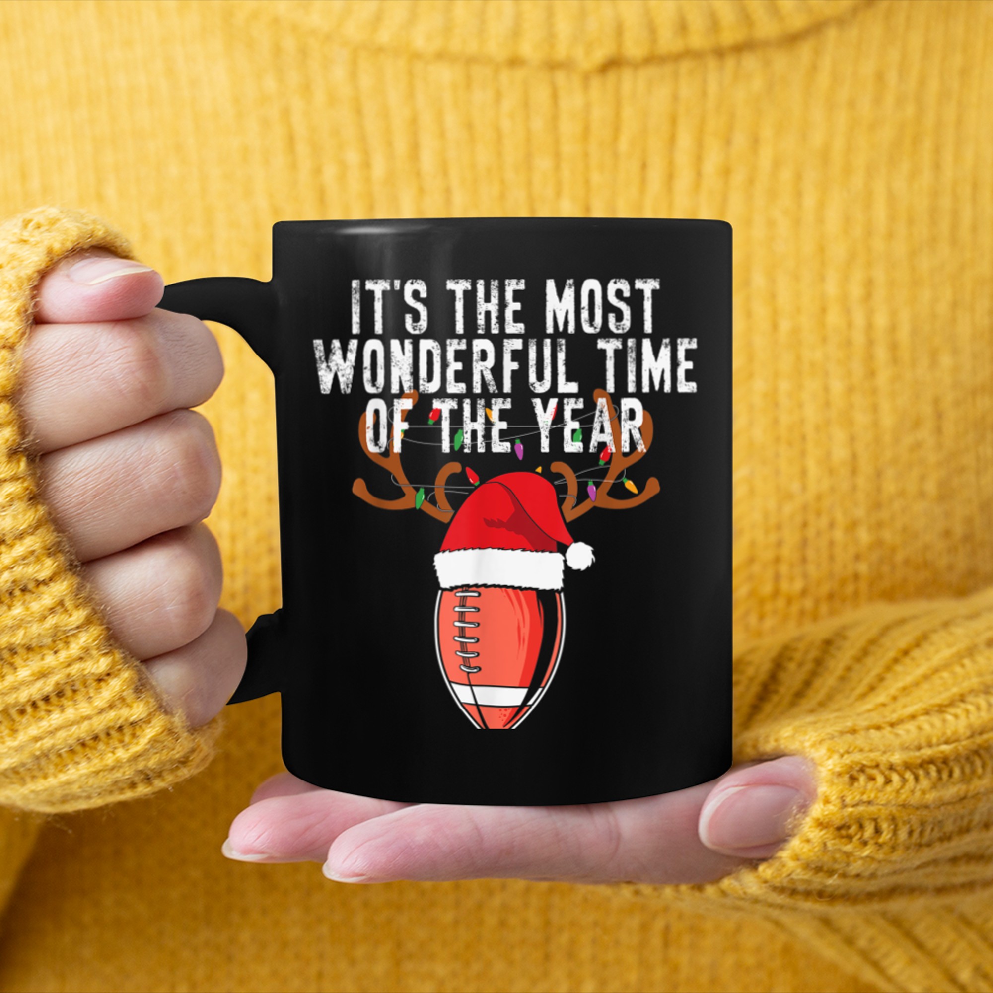 It's The Most Wonderful Time Of The Year Football mug black