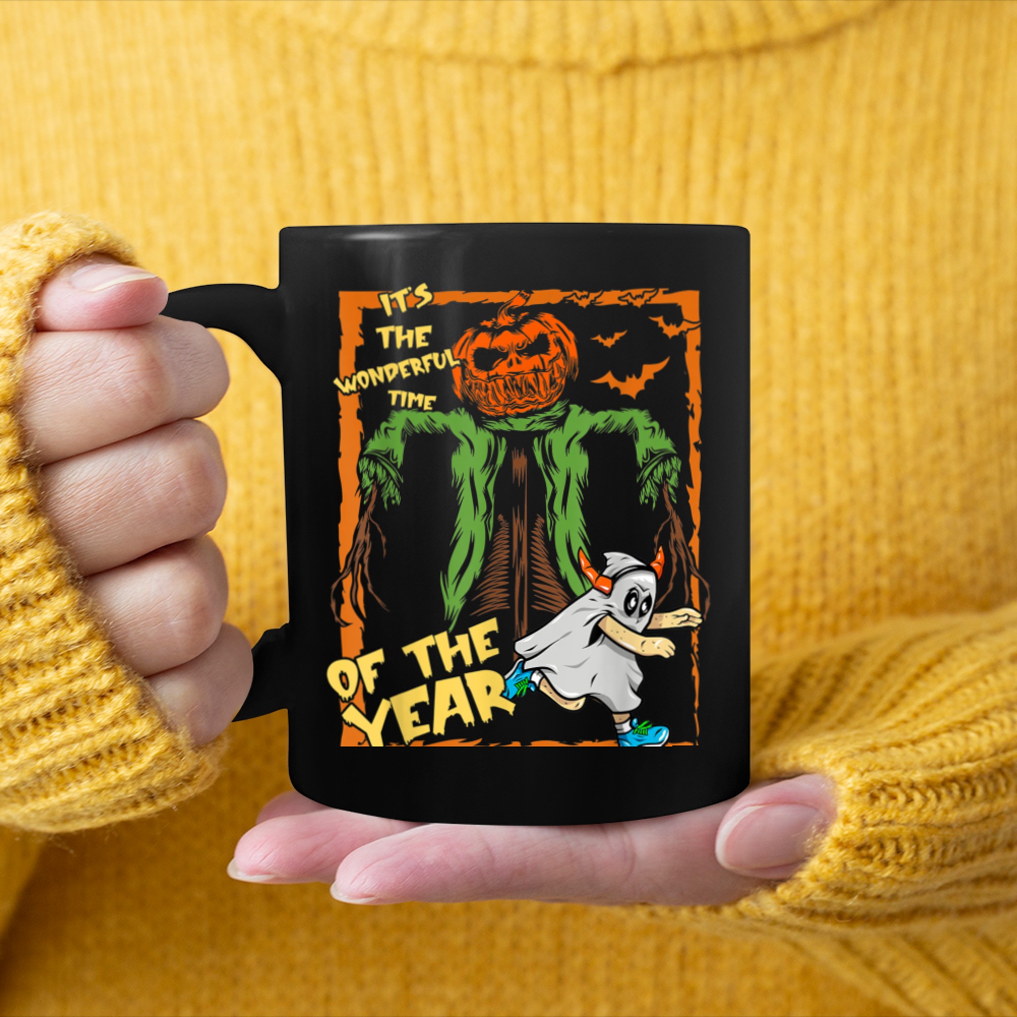 It's the Most Wonderful Time of the Year Ghost Halloween (1) mug black