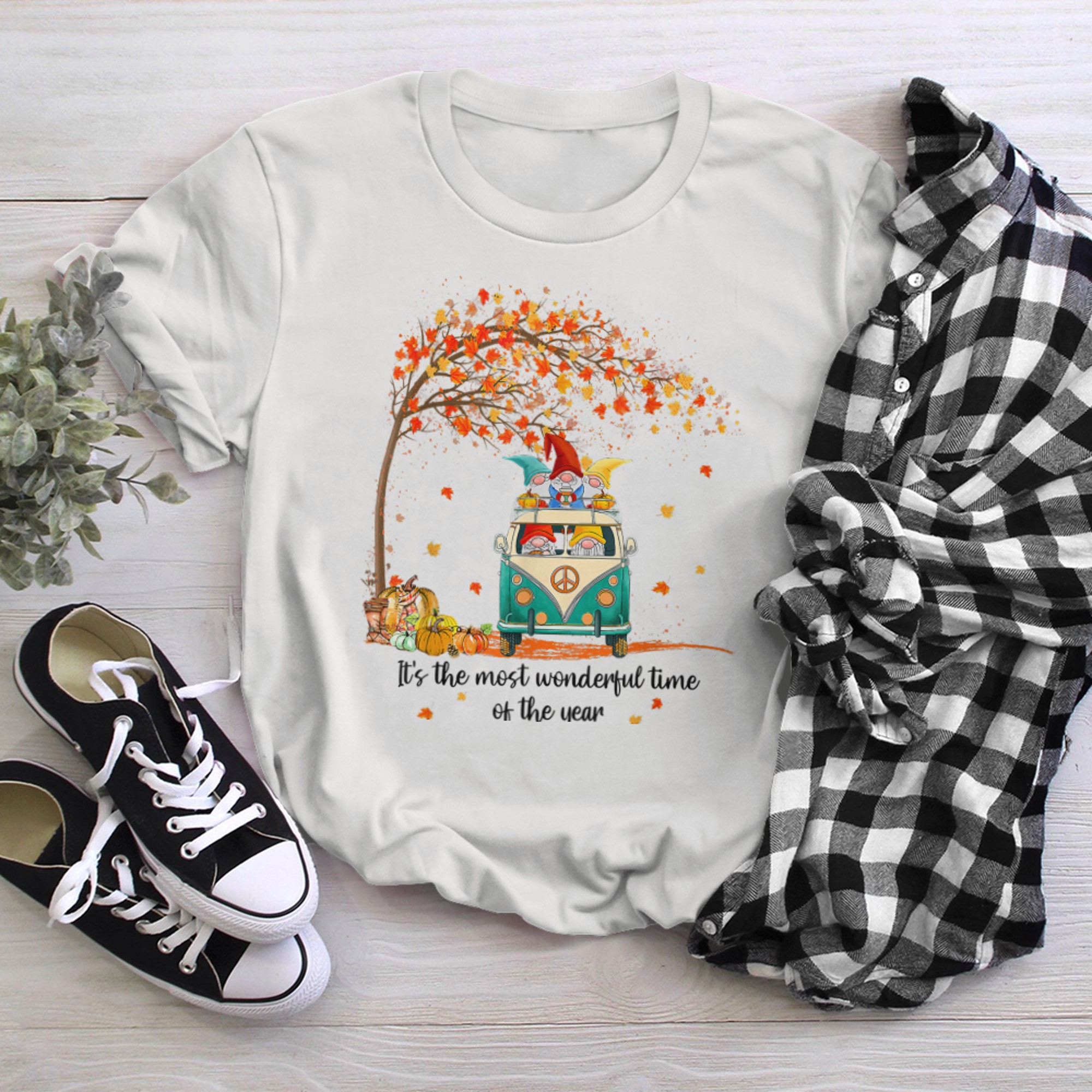 It's The Most Wonderful Time Of The Year Gnomes Autumn Fall (2) t-shirt white