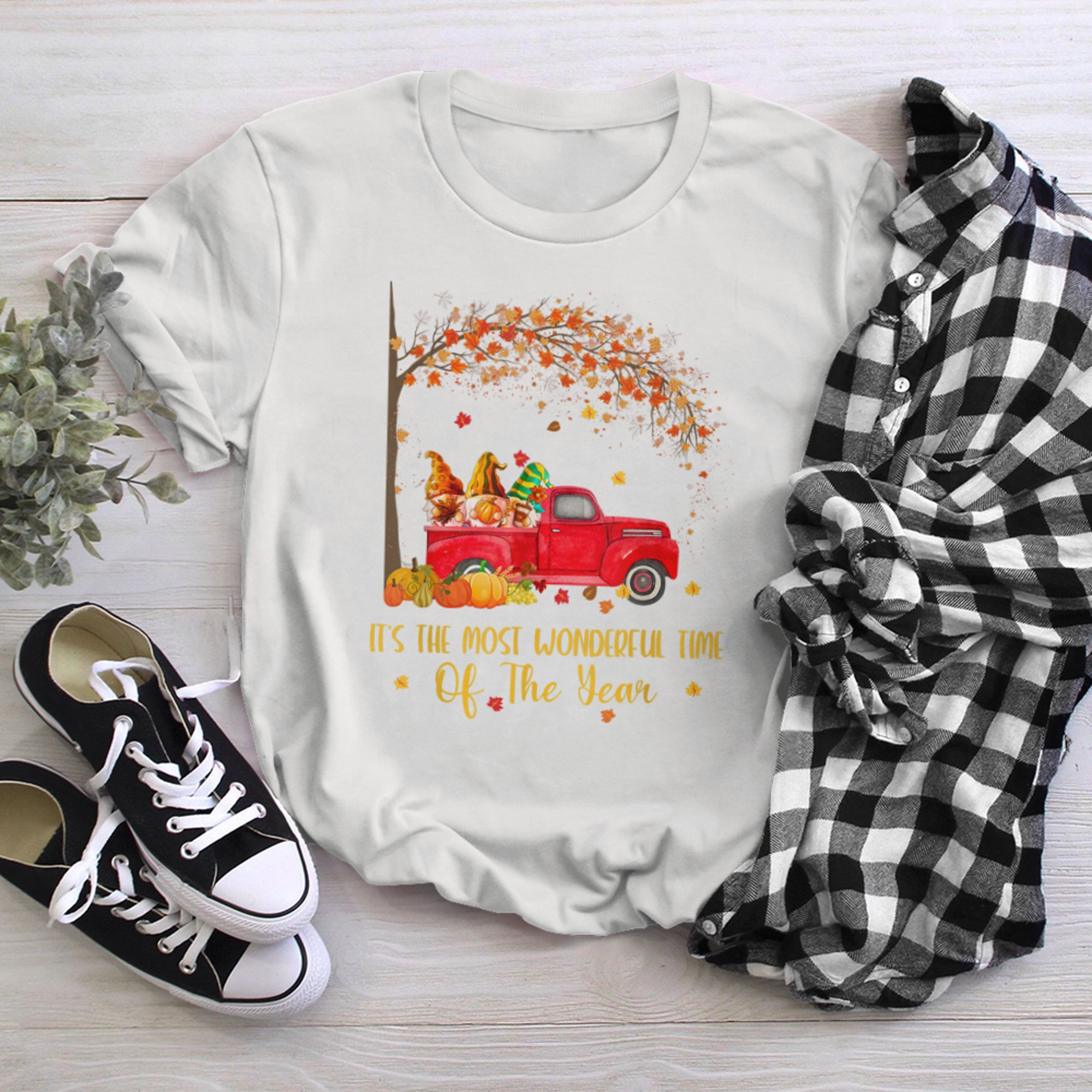 It's The Most Wonderful Time Of The Year Gnomes Autumn Fall (9) t-shirt white