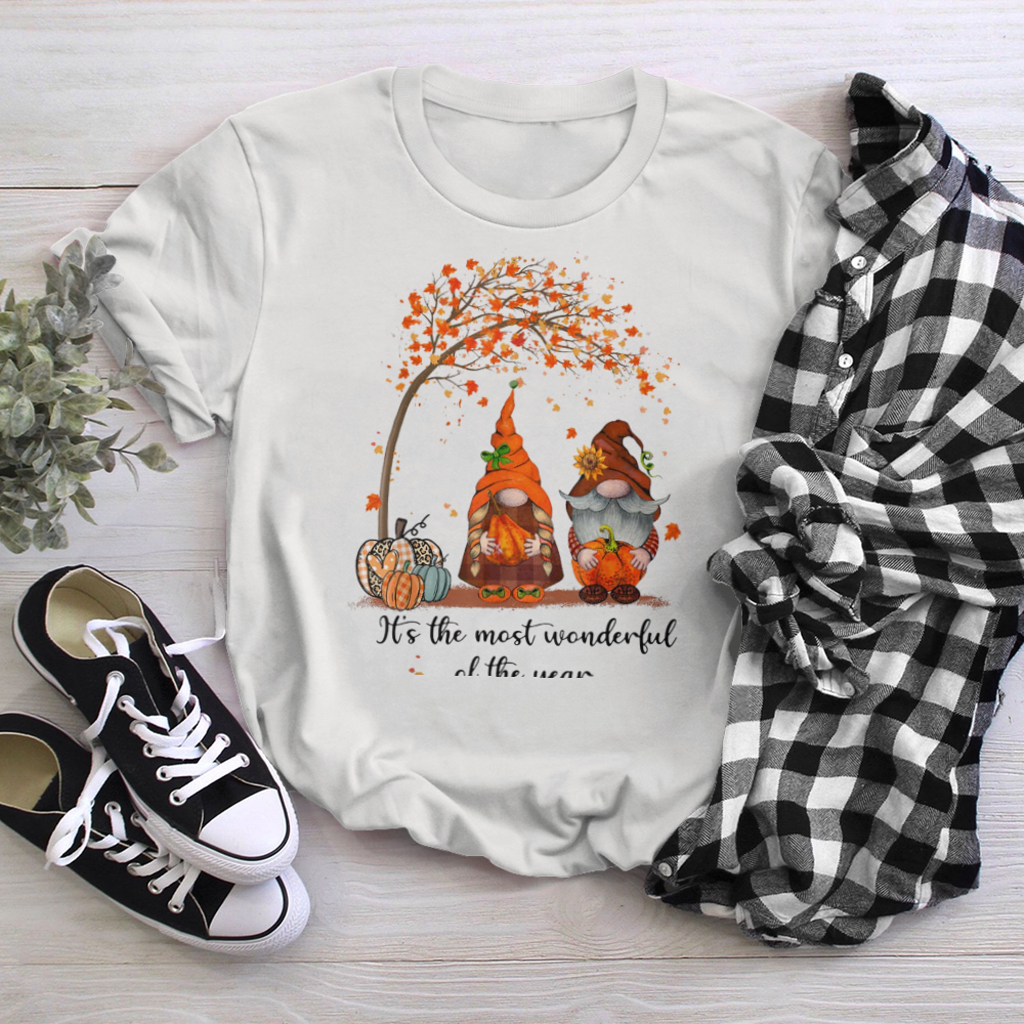 It's The Most Wonderful Time Of The Year Gnomes Pumpkin t-shirt white