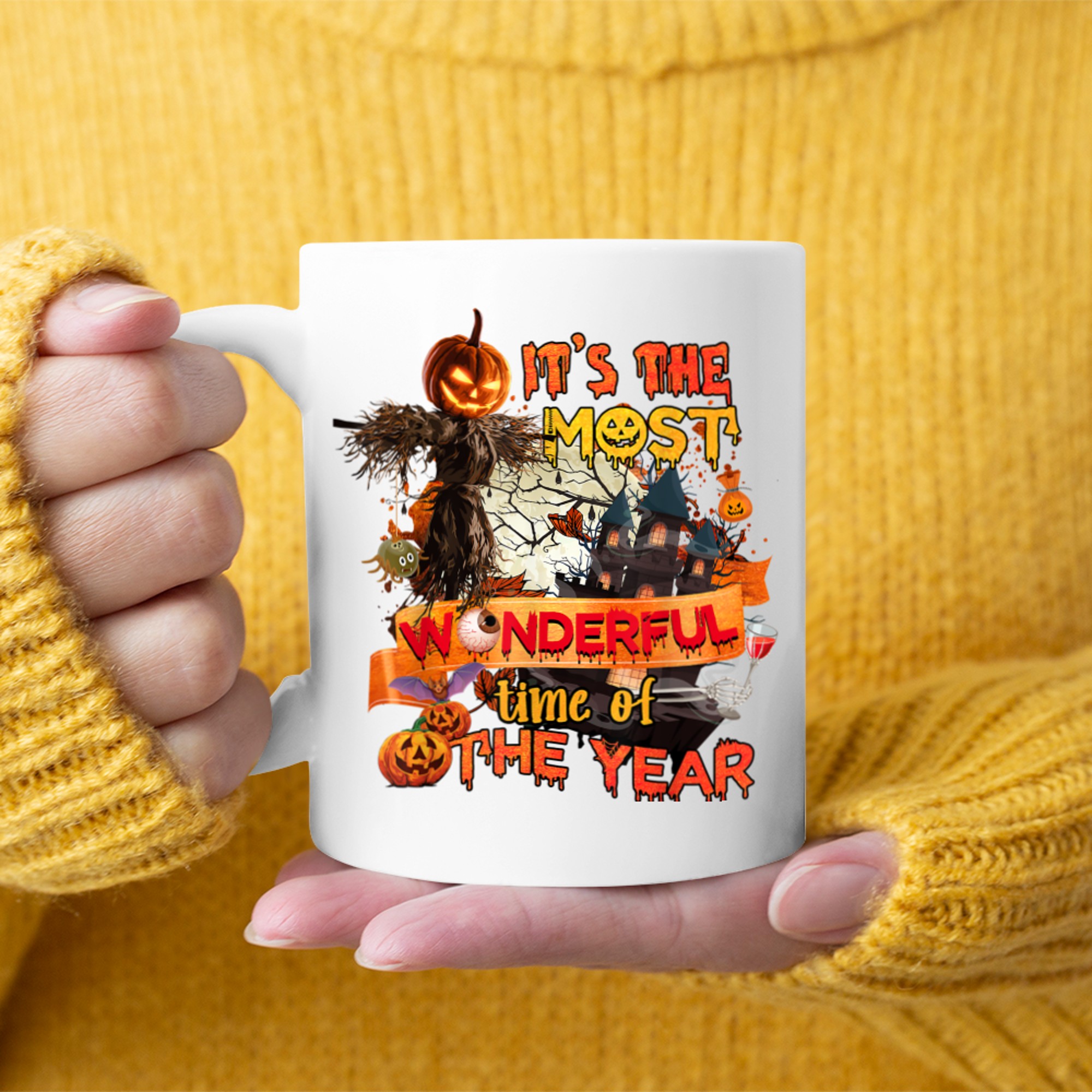 It's the Most Wonderful Time of the Year Halloween Horror mug white