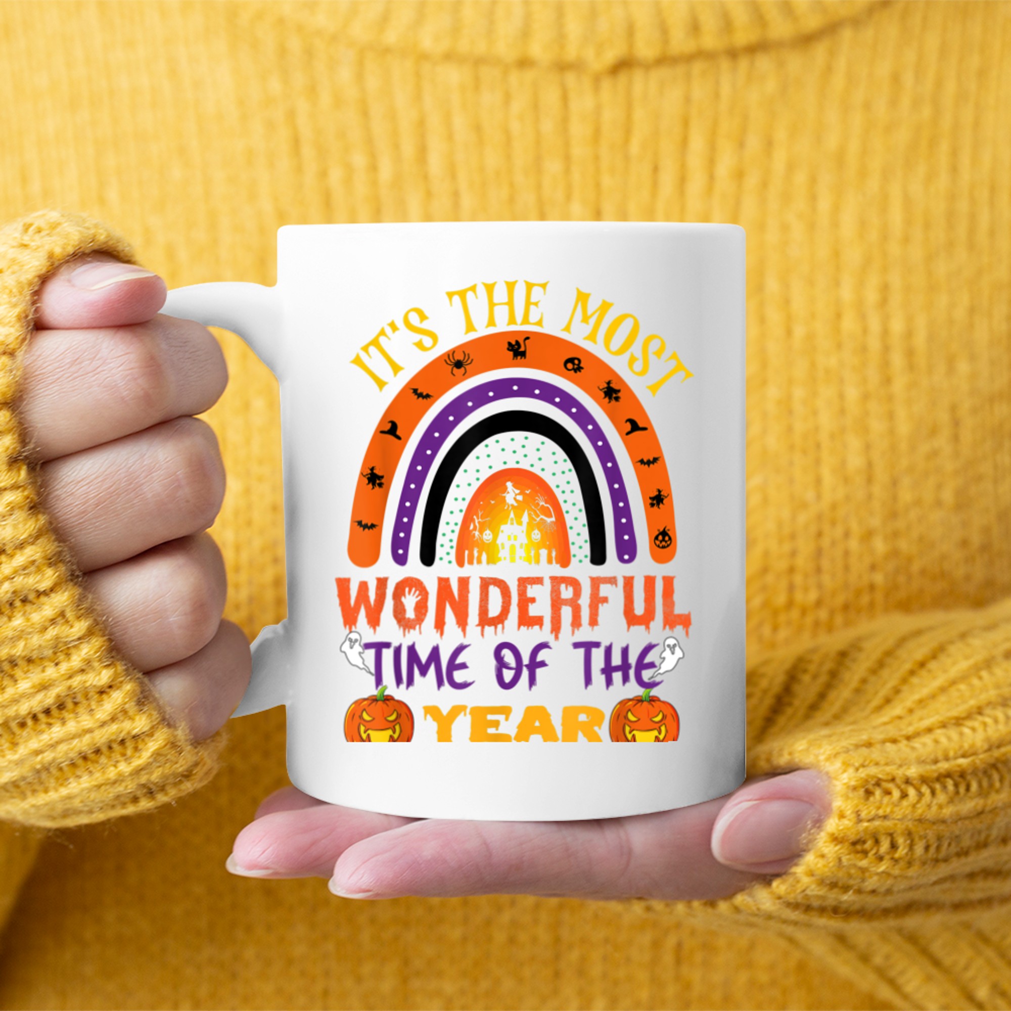 It's the Most Wonderful Time of the Year Halloween mug white