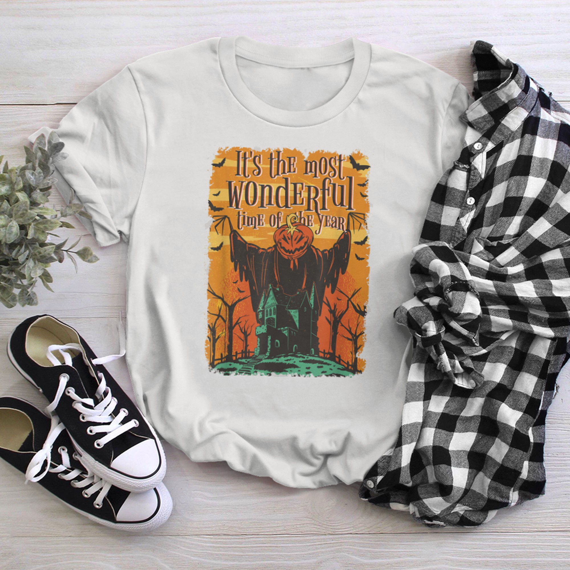 It's the Most Wonderful Time of the Year Halloween Pumpkin t-shirt white