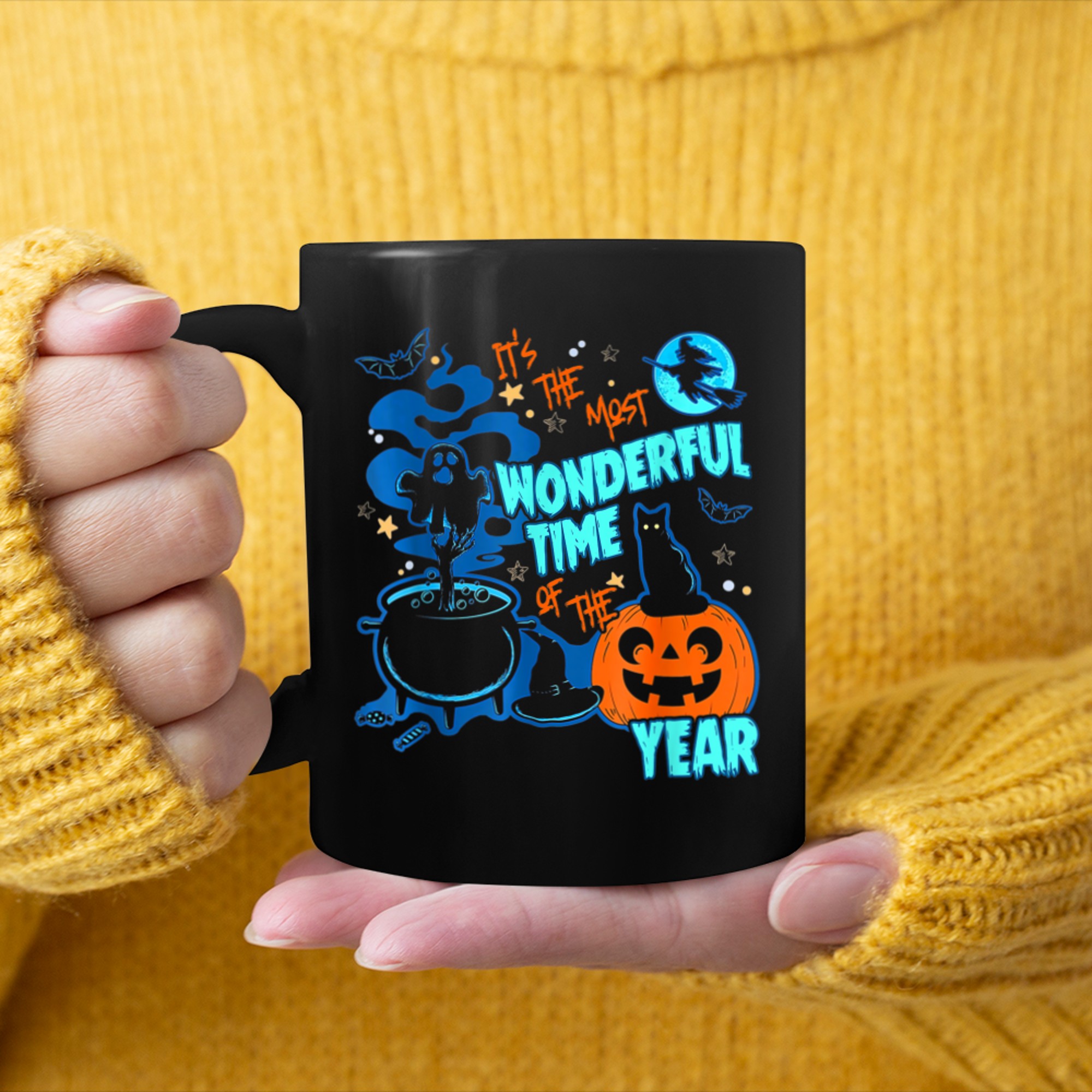 It's the Most Wonderful Time of the Year Halloween Vintage (1) mug black