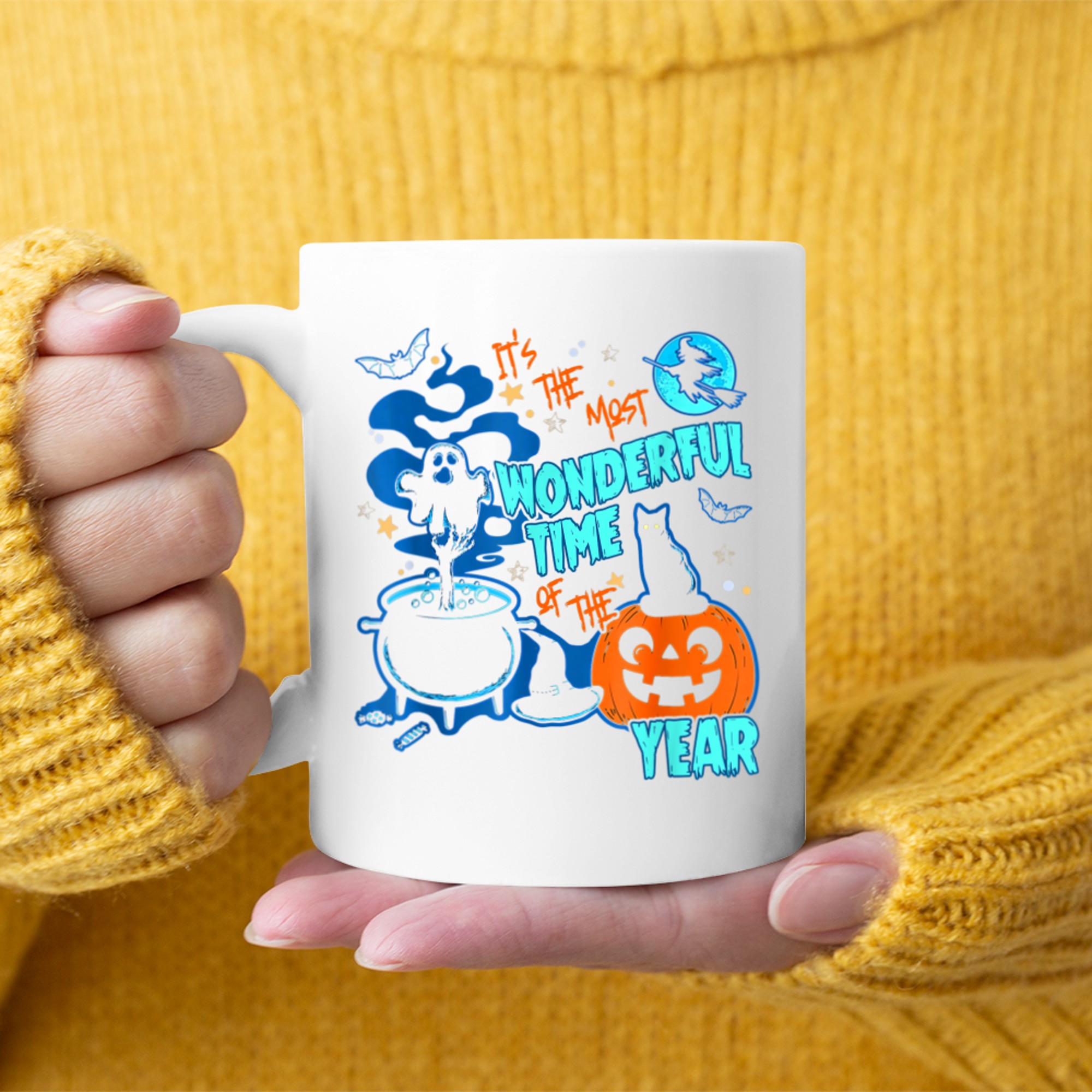 It's the Most Wonderful Time of the Year Halloween Vintage (1) mug white