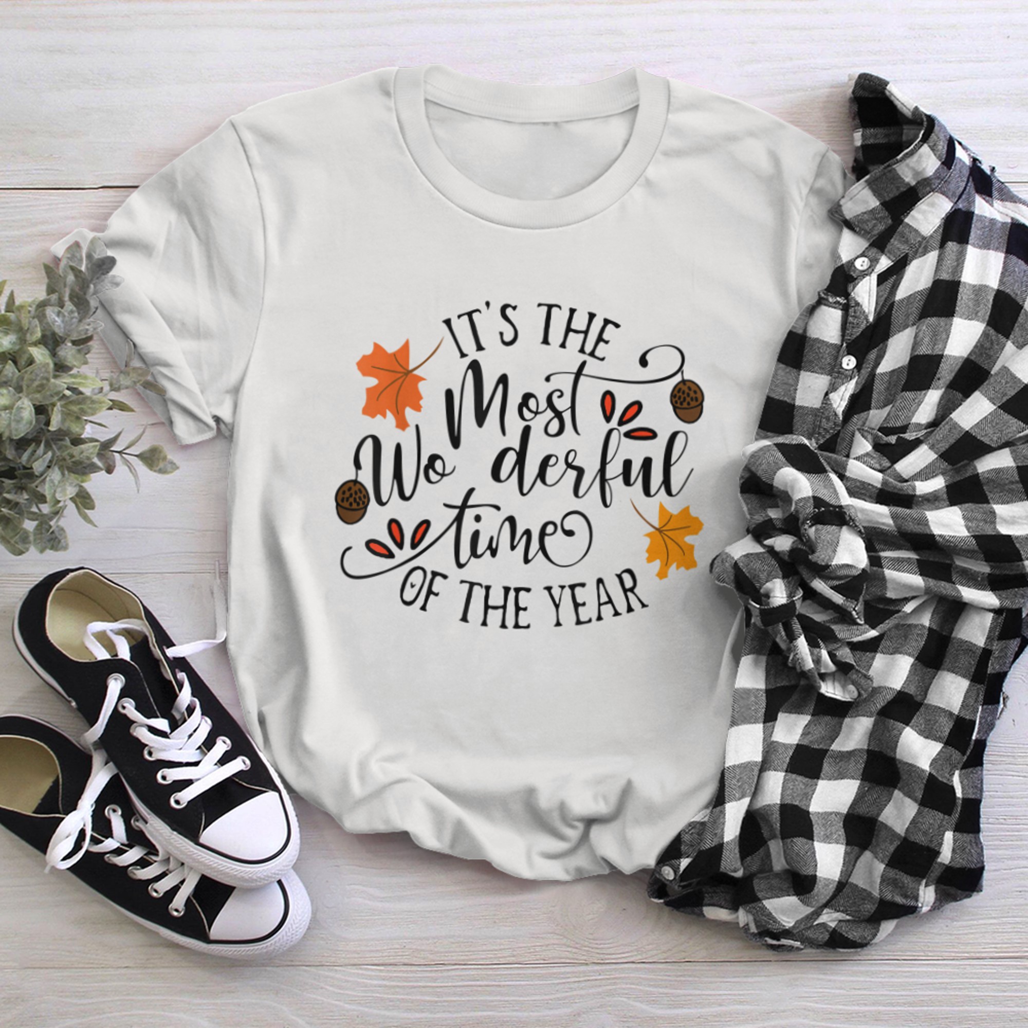 It's The Most Wonderful Time Of The Year Pumpkin Autumn Fall (1) t-shirt white