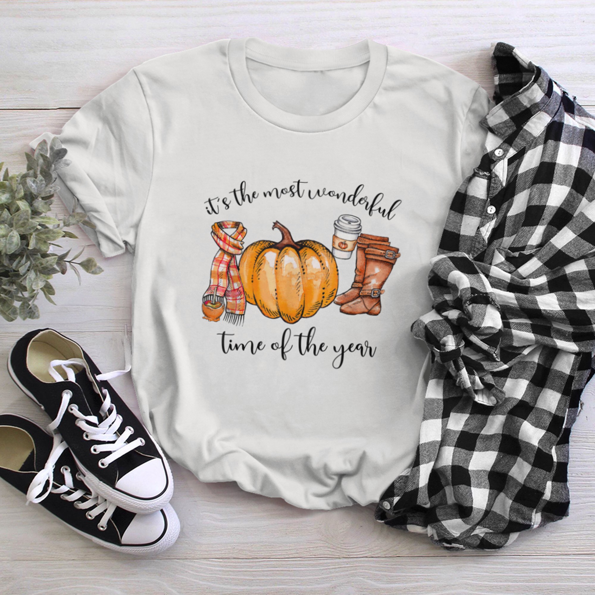 It's The Most Wonderful Time Of The Year Pumpkin Autumn Fall (5) t-shirt white