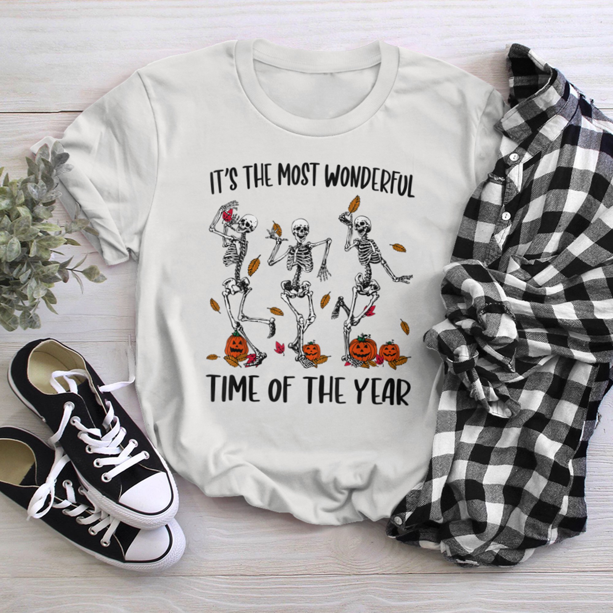 It's the Most Wonderful Time of the Year skeleton Dancer t-shirt white