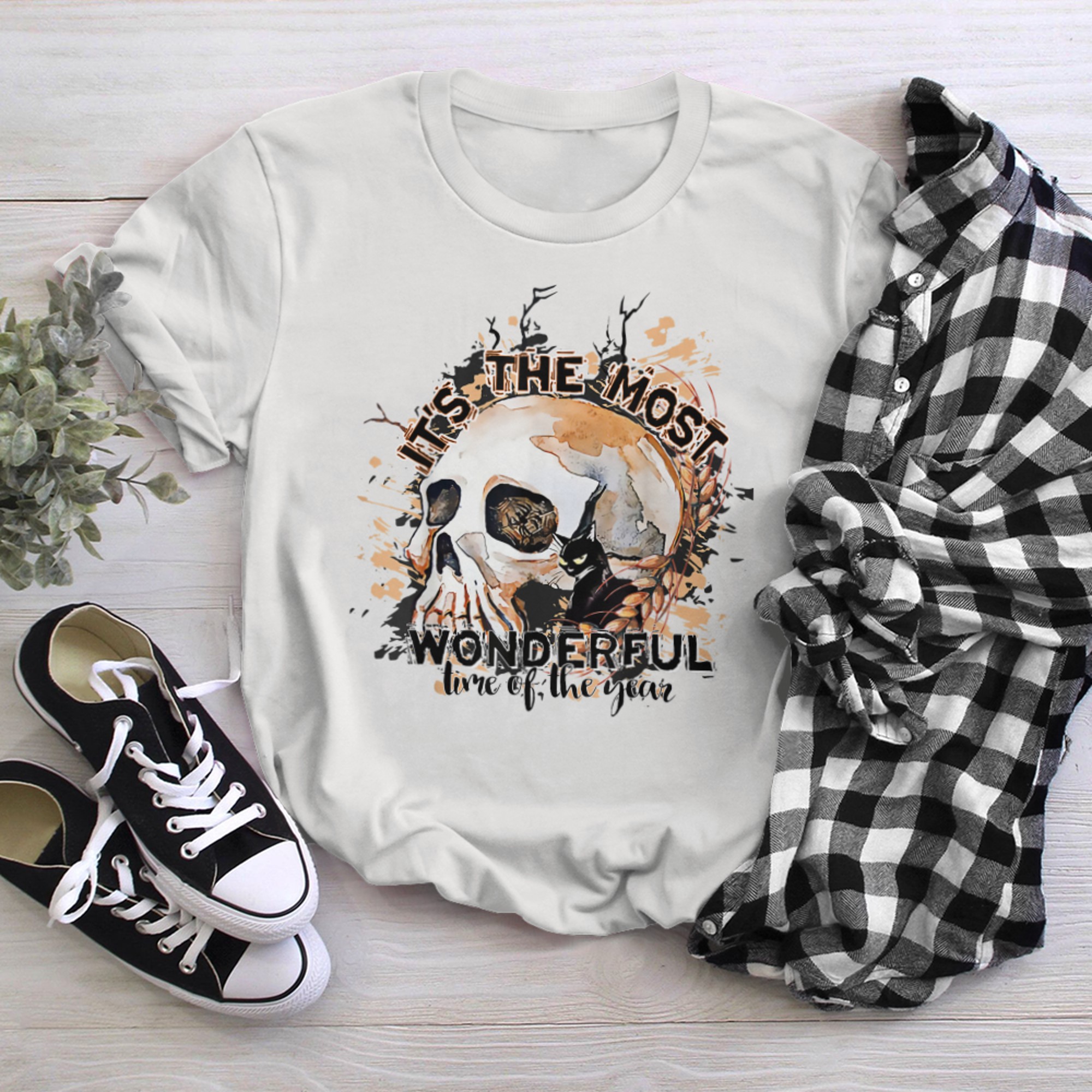 It's The Most Wonderful Time Of The Year Skeleton Halloween (1) t-shirt white