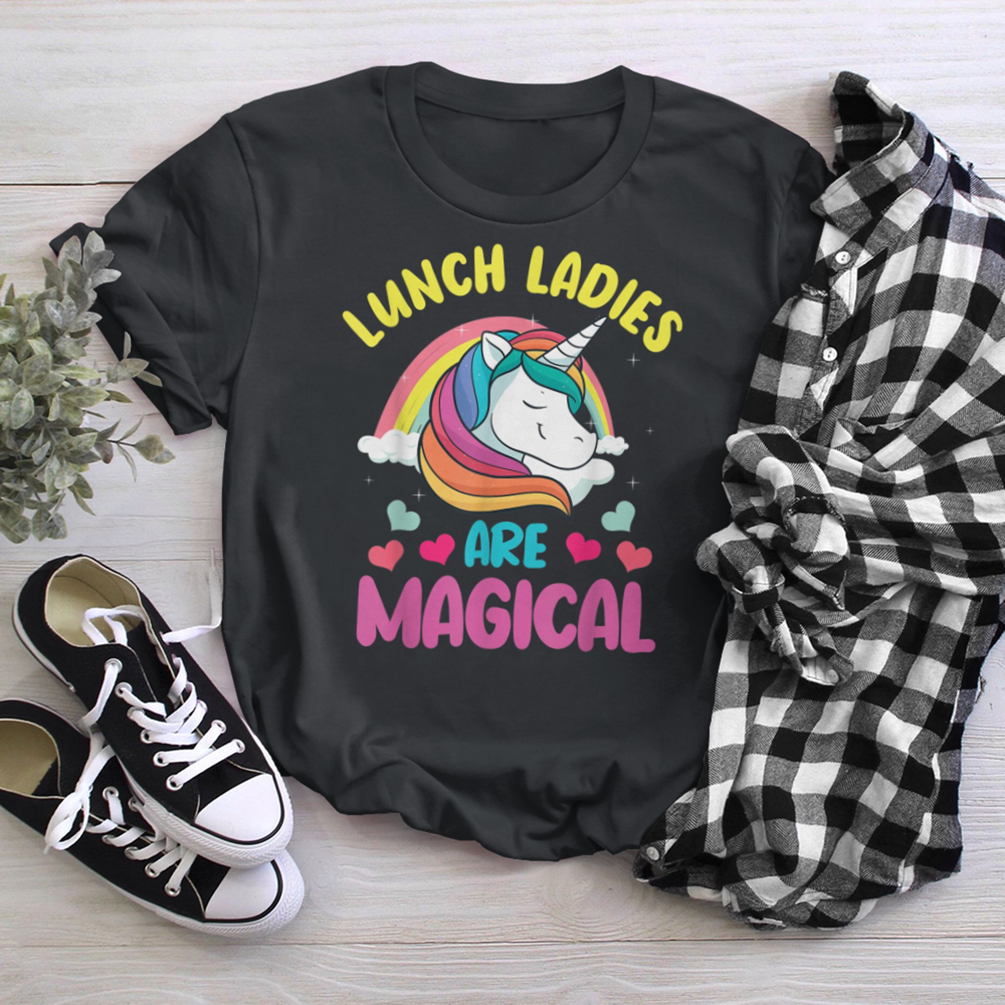 Lunch Lady Unicorn Lover Cafeteria Crew School Food Service t-shirt black