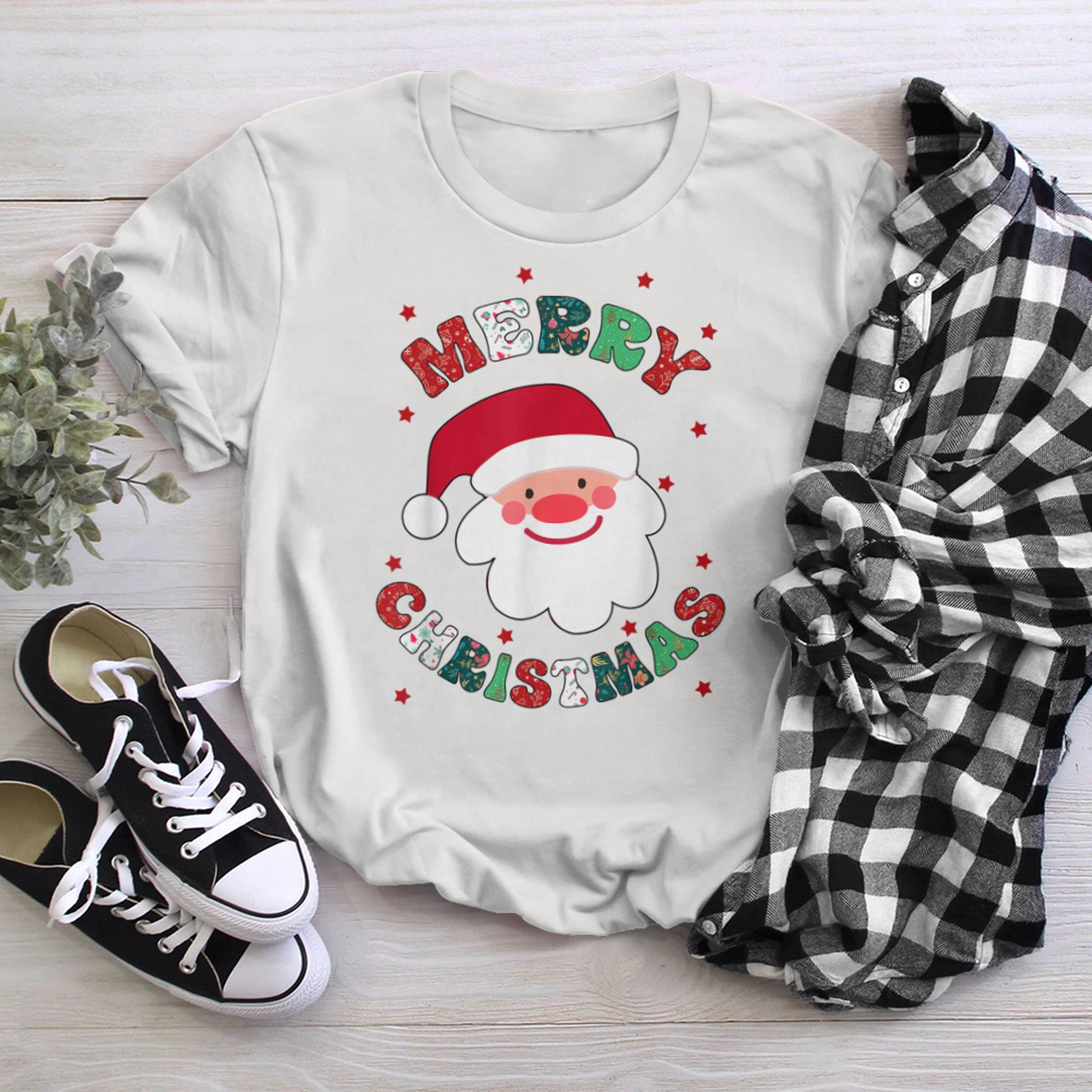 Merry Christmas Cute Santa Claus Matching Family Christmas t-shirt White