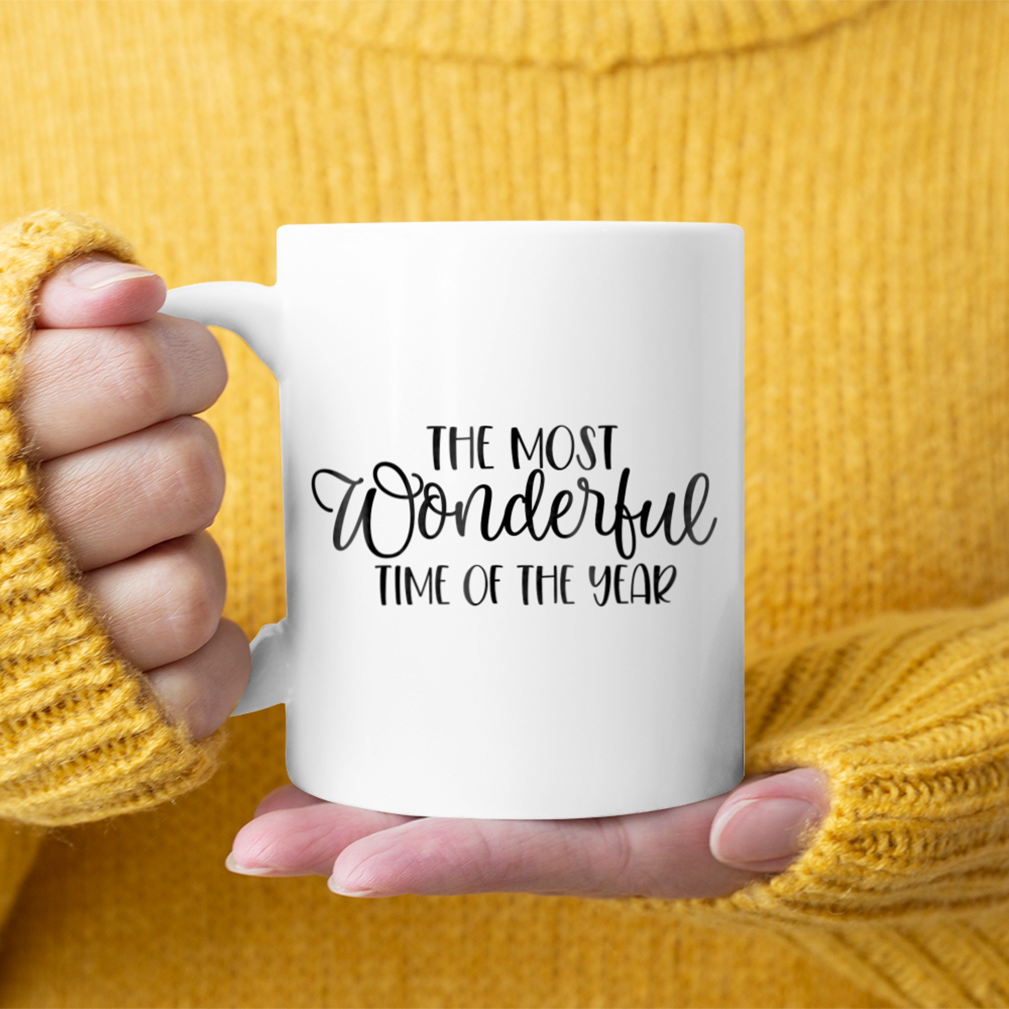 Most Wonderful Time of The Year Novelty Christmas Noel Item mug white