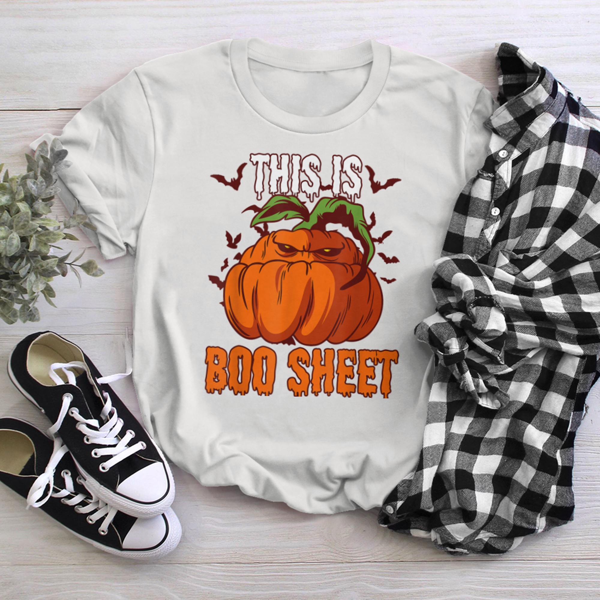 Overnight Party This Is Boo Sheet Fun Halloween Party (1) t-shirt White