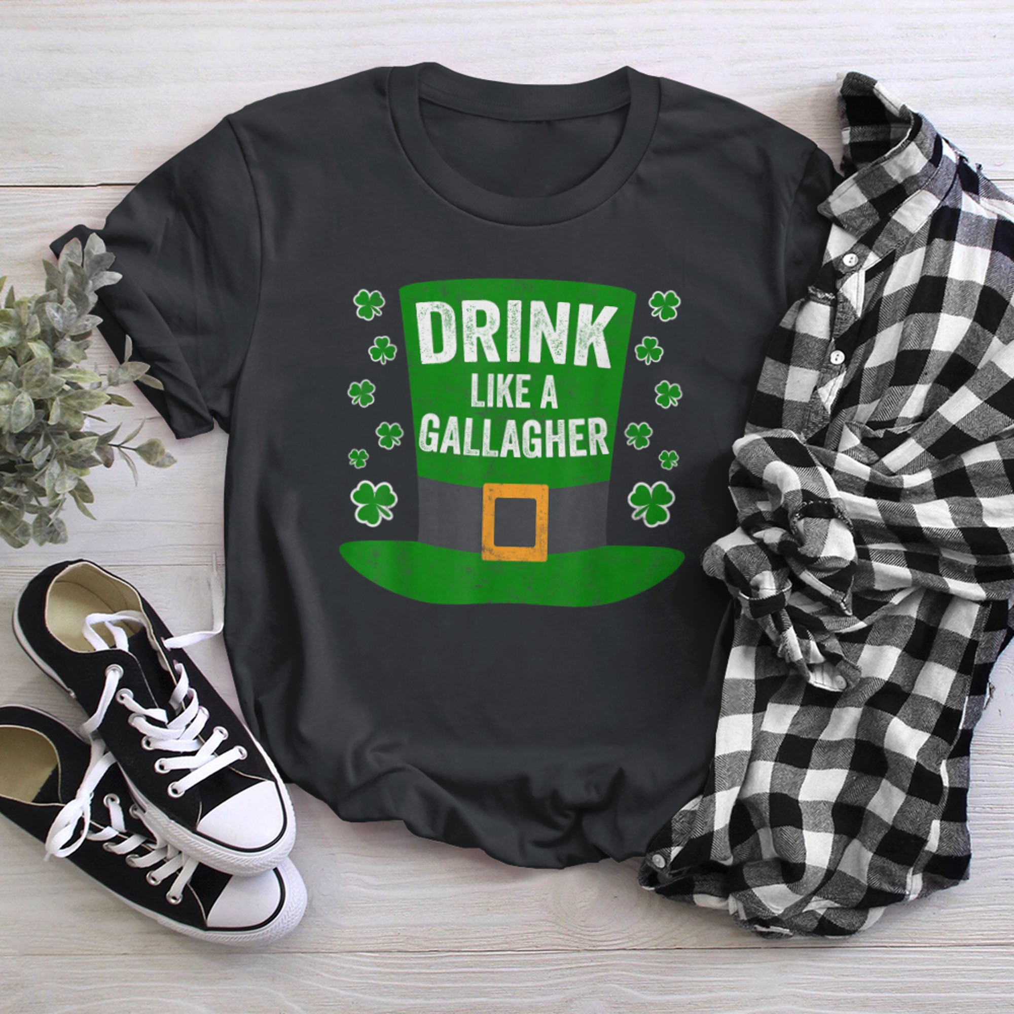 Saint Patricks Day Funny Drink Like A Gallagher t-shirt black