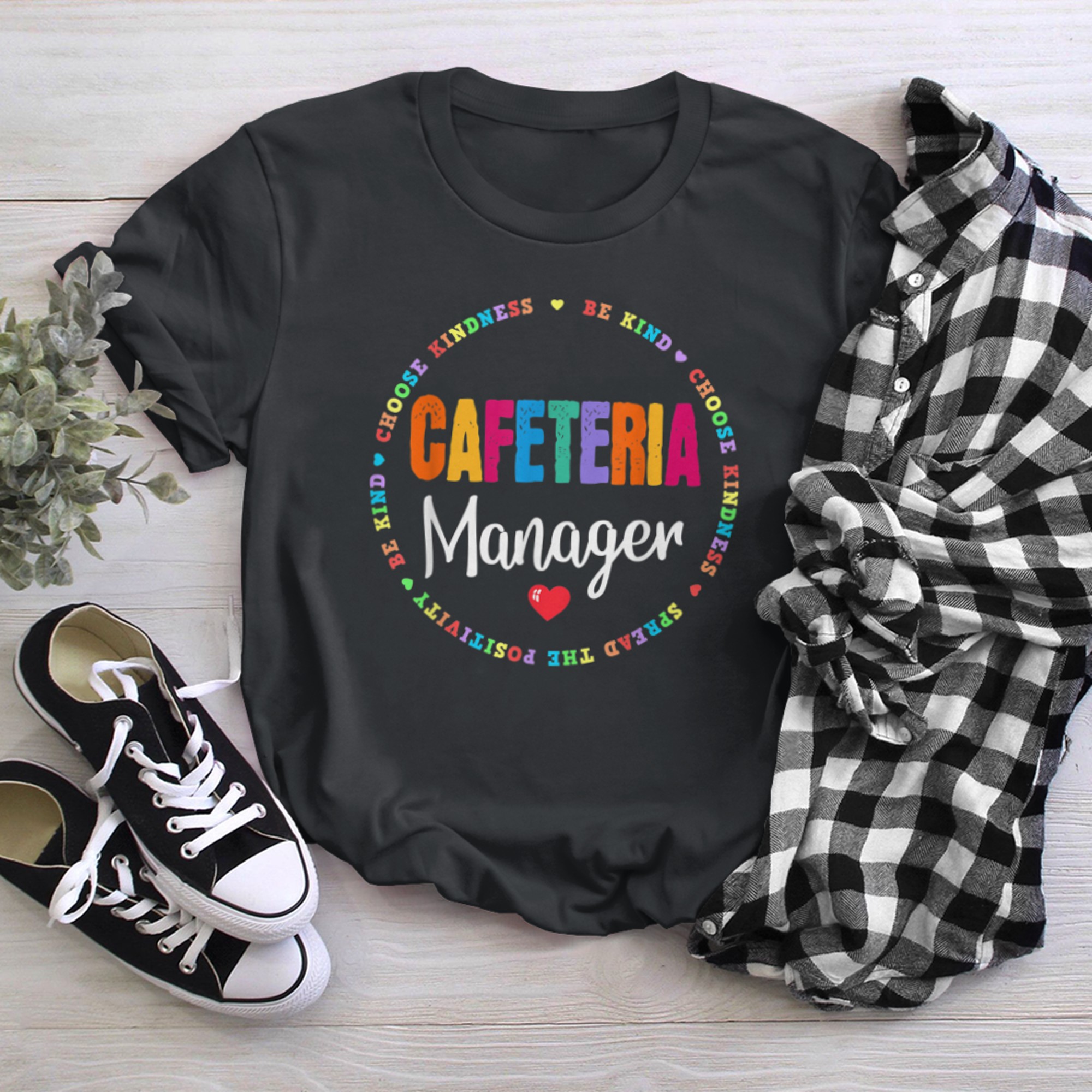 School Support Team Matching Cafeteria Manager Squad Crew (1) t-shirt black