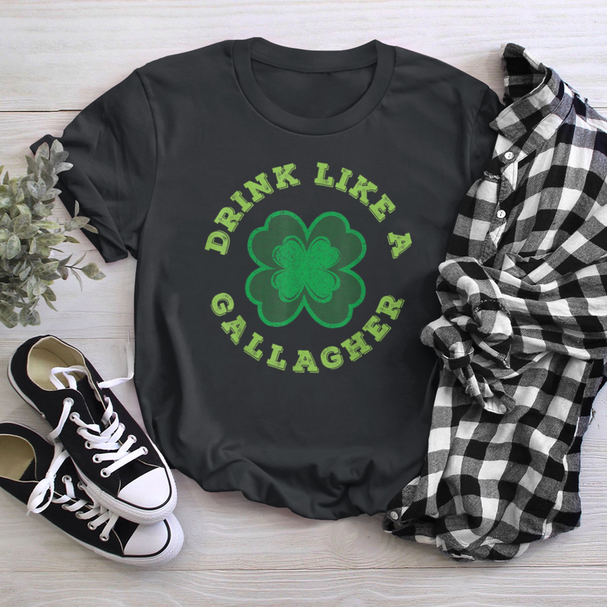 Shamrock Drink Like A Gallagher Irish Saint Patricks Day t-shirt black