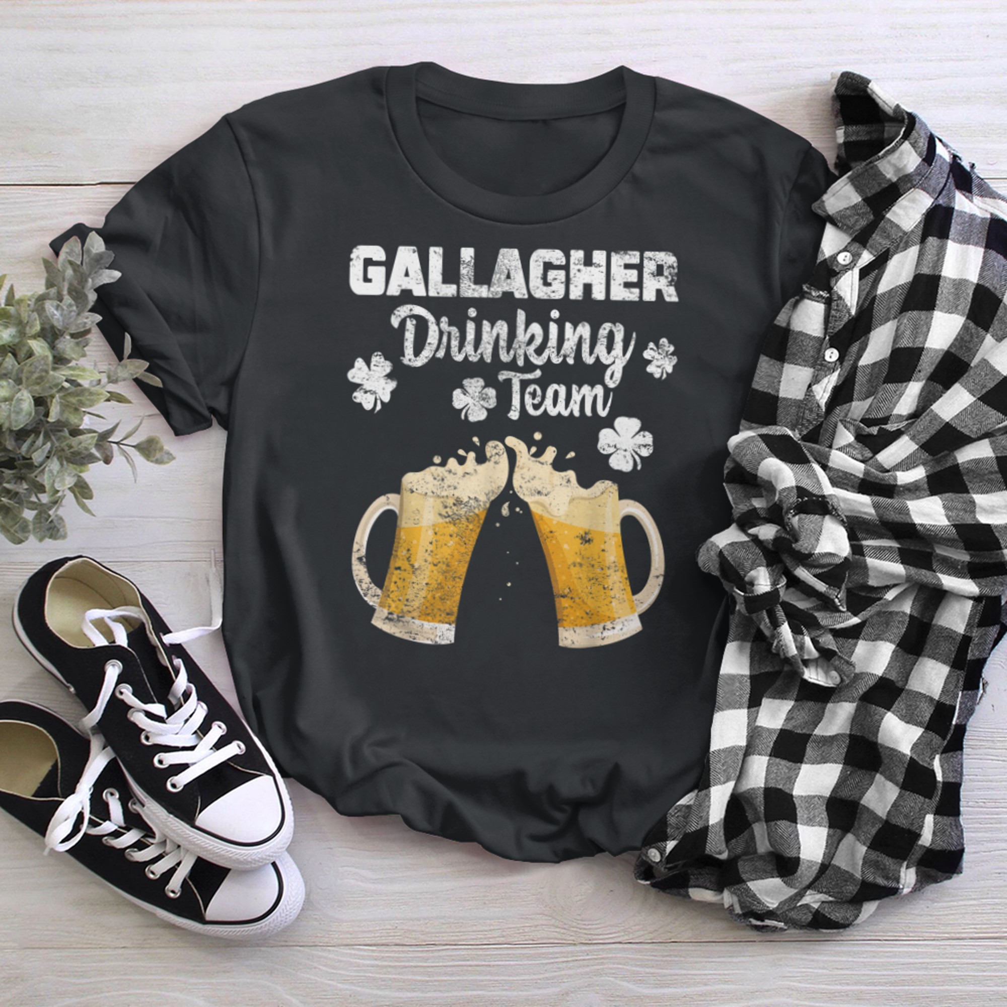 St Patricks Day Drink Like A Gallagher Drinking Team t-shirt black