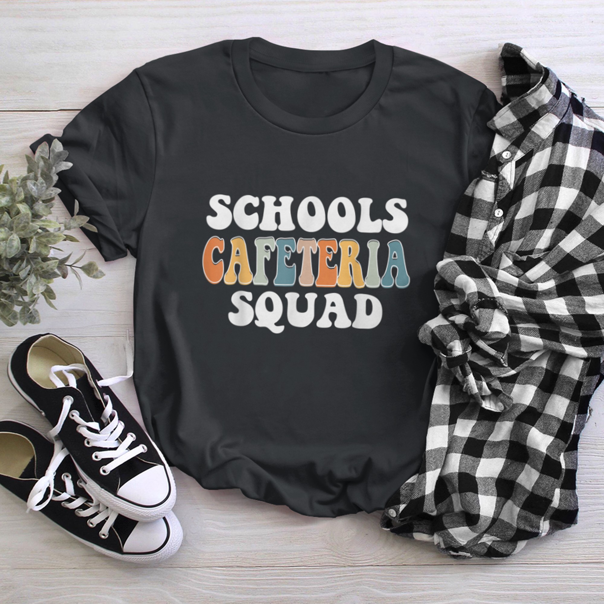 Support Team Matching Schools Cafeteria Squad Worker Crew (7) t-shirt black