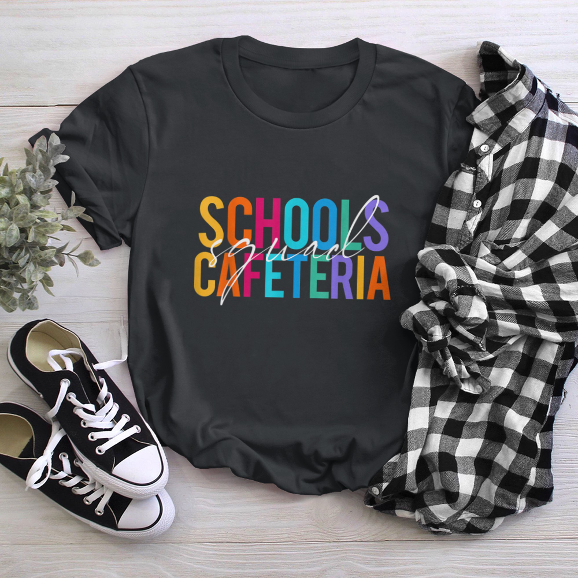 Support Team Worker Crew Matching Schools Cafeteria Squad (17) t-shirt black