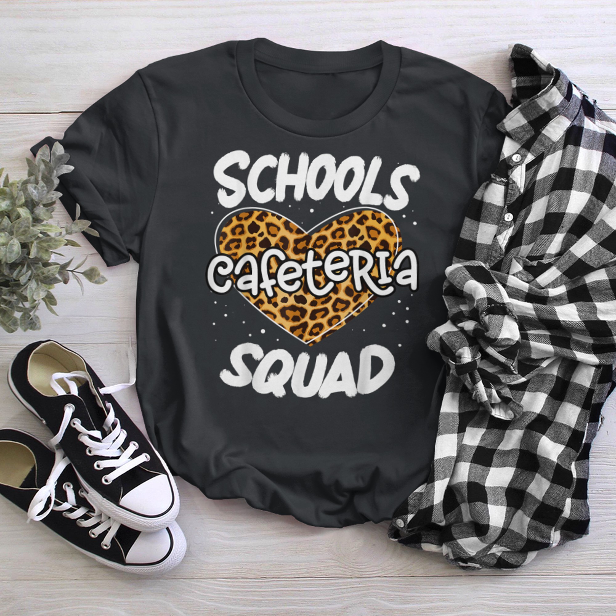 Support Team Worker Crew Matching Schools Cafeteria Squad (43) t-shirt black