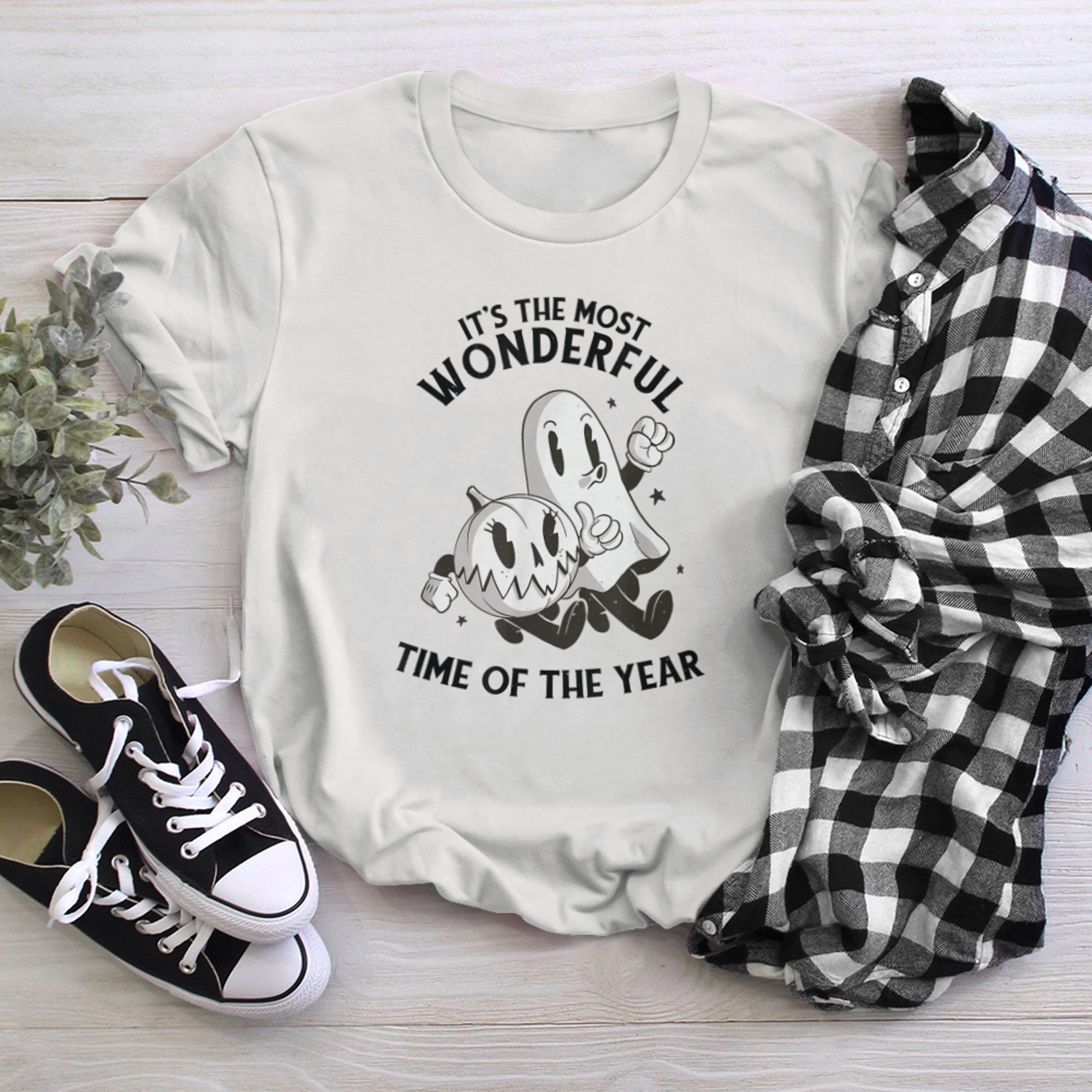 THE MOST WONDERFUL TIME OF THE YEAR Halloween Ghost Meme t-shirt white