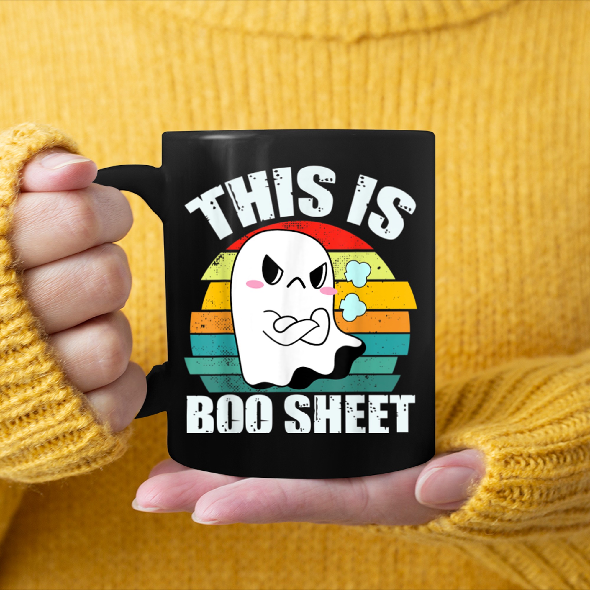 This is Boo Sheet - Funny - Halloween mug black