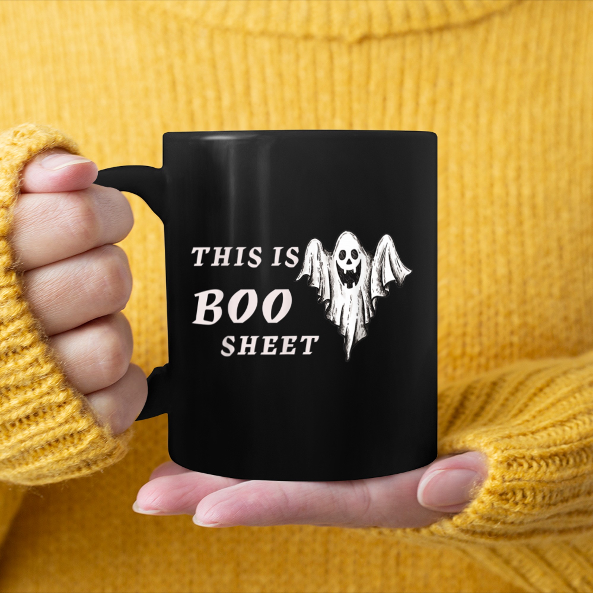 This Is Boo Sheet Funny Ghost Halloween Costume 2022 mug black