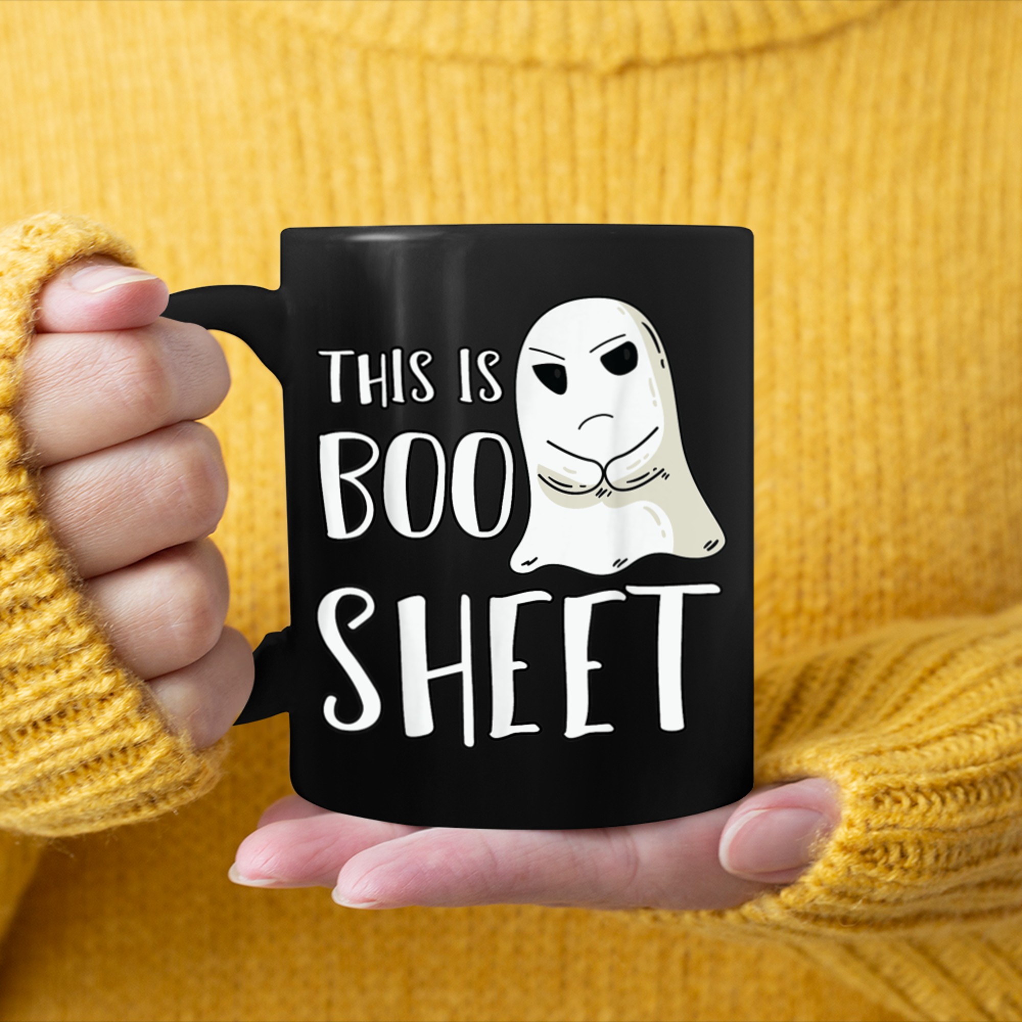 This Is Boo Sheet Funny Halloween Joke mug black