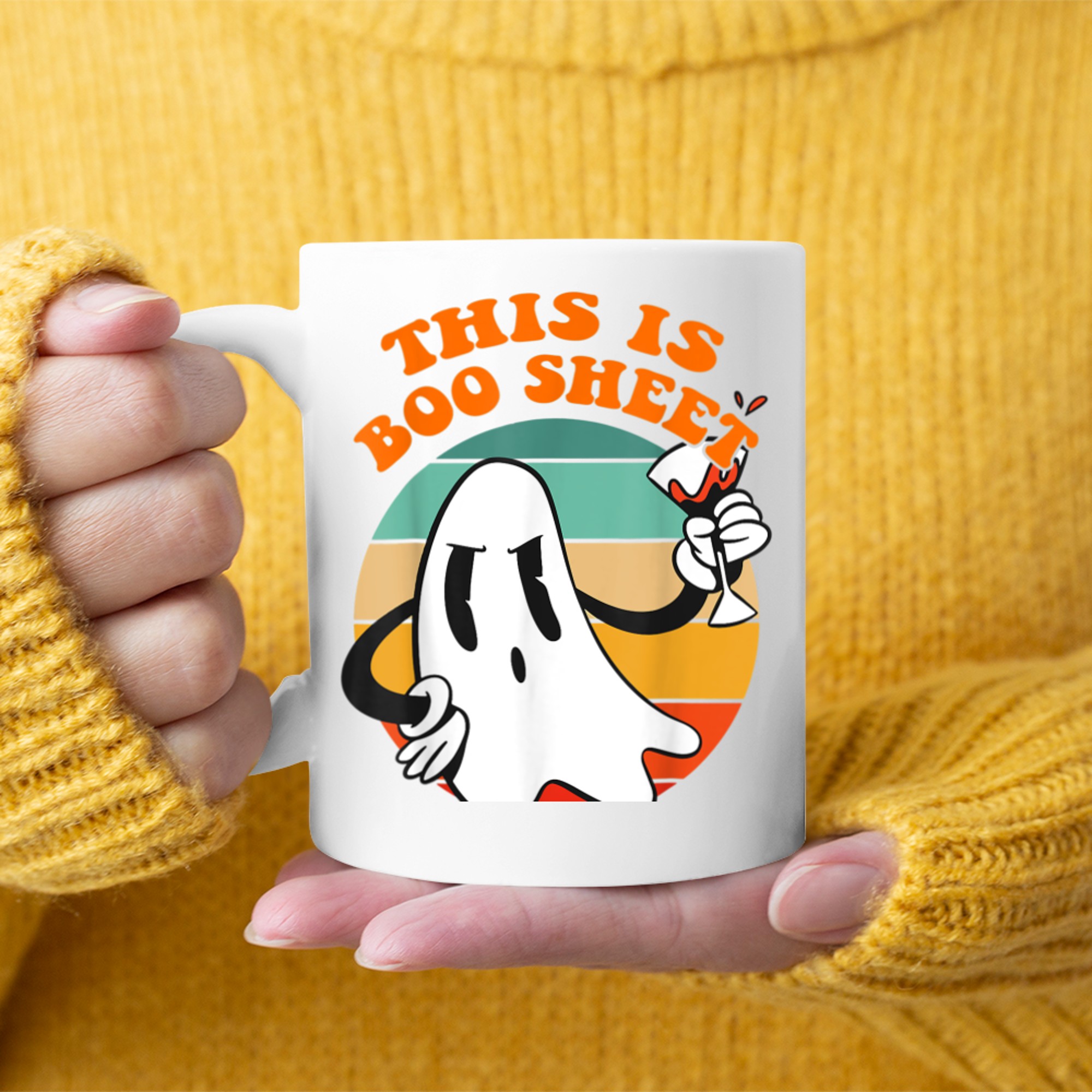 This Is Boo Sheet Ghost Funny Halloween Costumes mug white