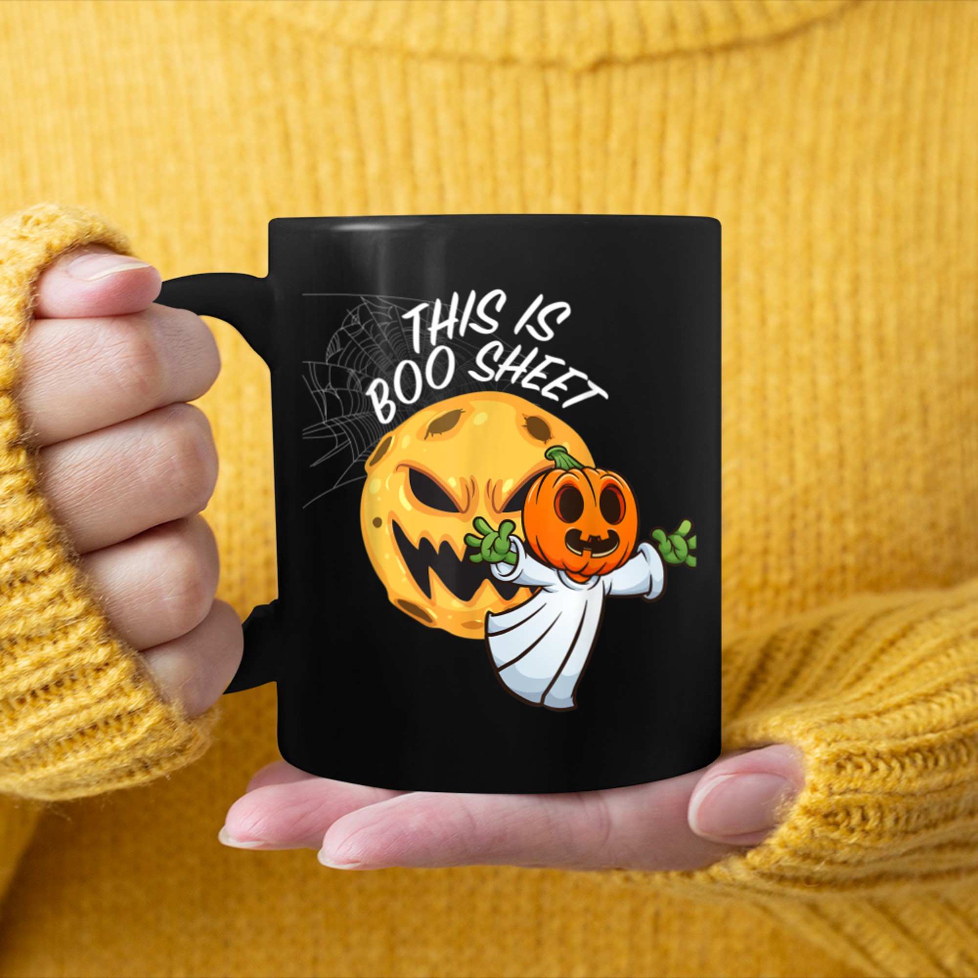 This Is Boo Sheet Ghost Retro Halloween Costume (16) mug black