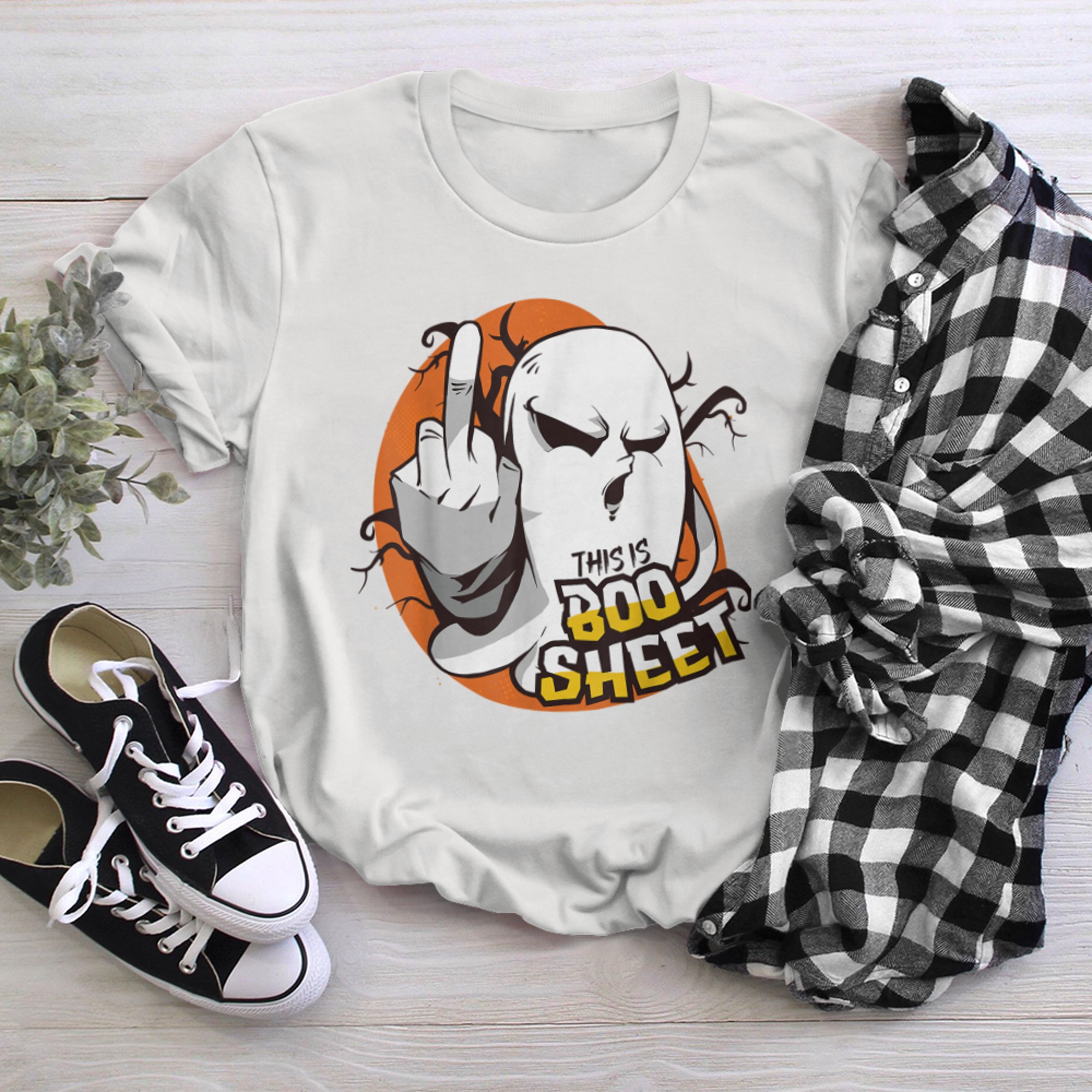 This Is Boo Sheet Ghost Retro Halloween Costume (17) t-shirt White