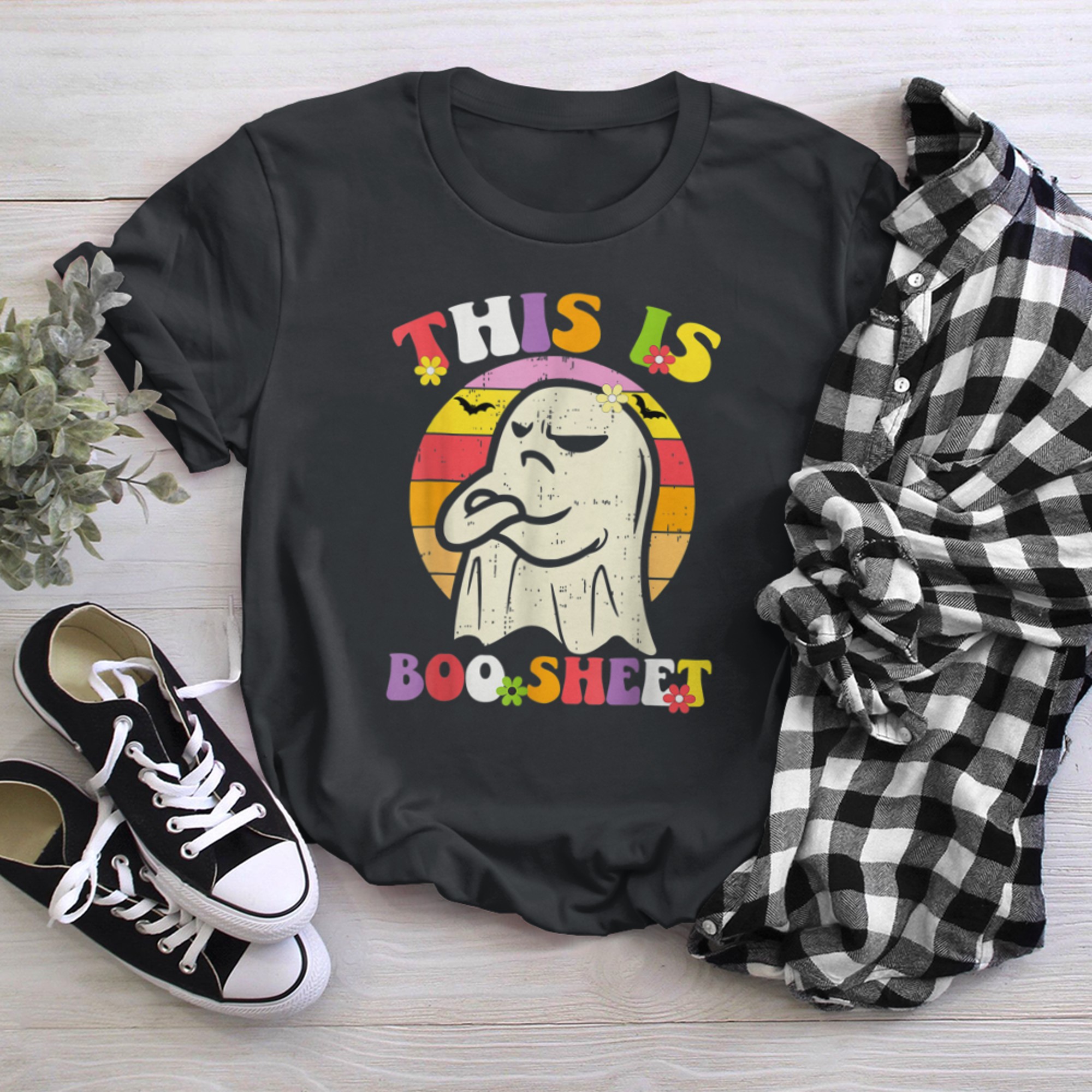 This Is Boo Sheet Ghost Retro Halloween Costume 2022 t-shirt black