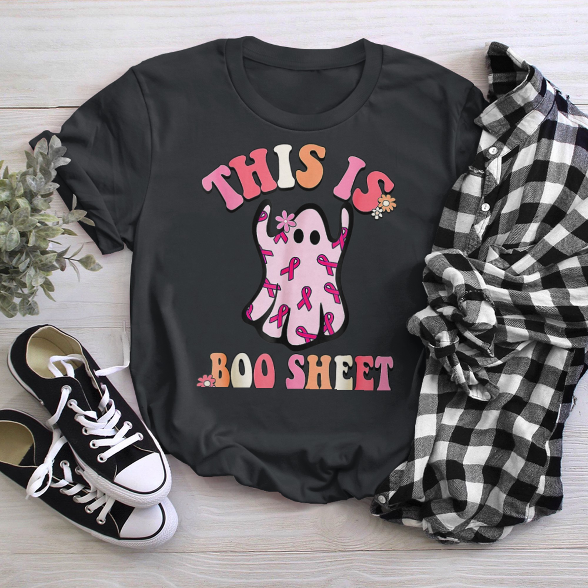 This Is Boo Sheet Ghost Retro Halloween Costume (39) t-shirt black