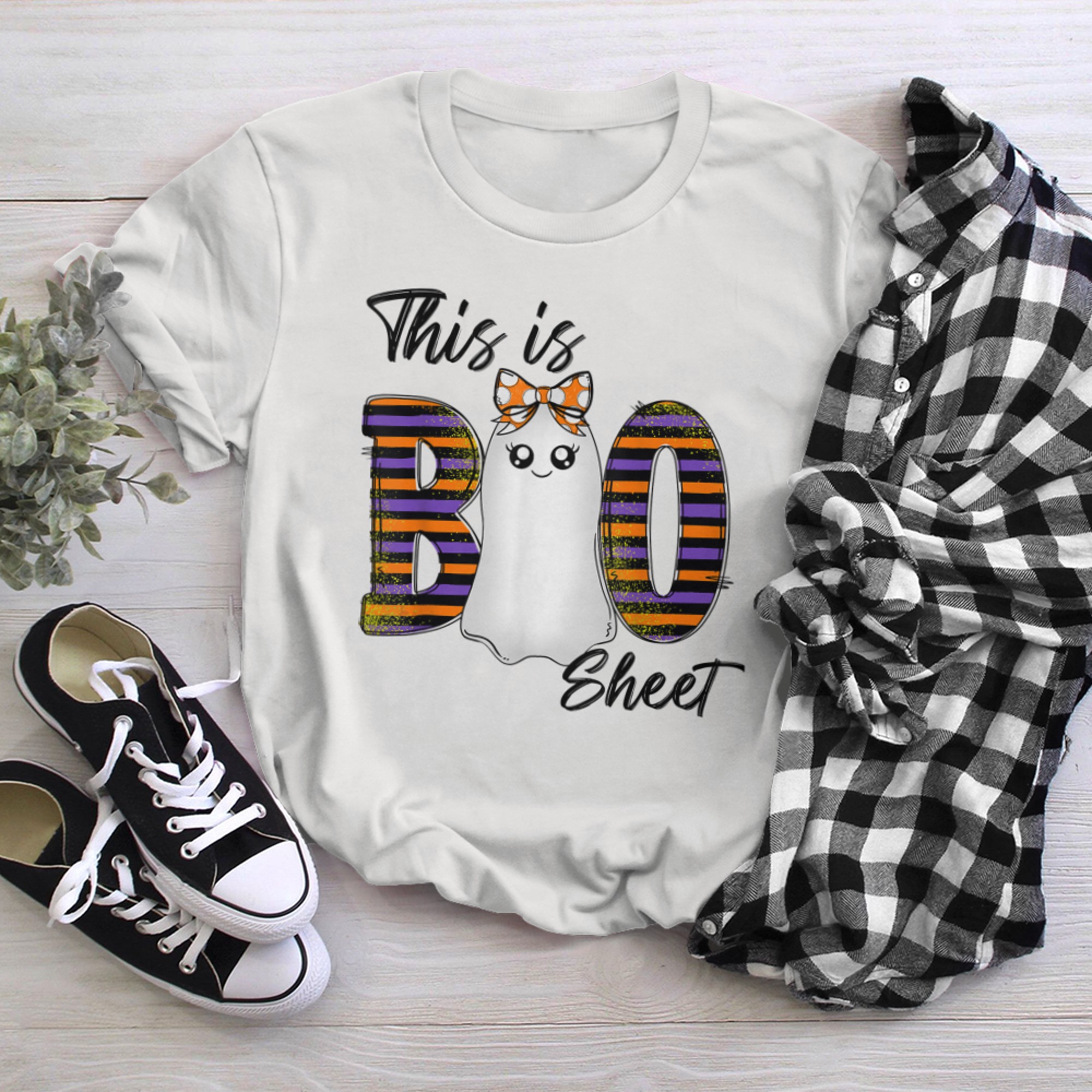 This Is Boo Sheet Ghost Retro Halloween Costume (5) t-shirt white