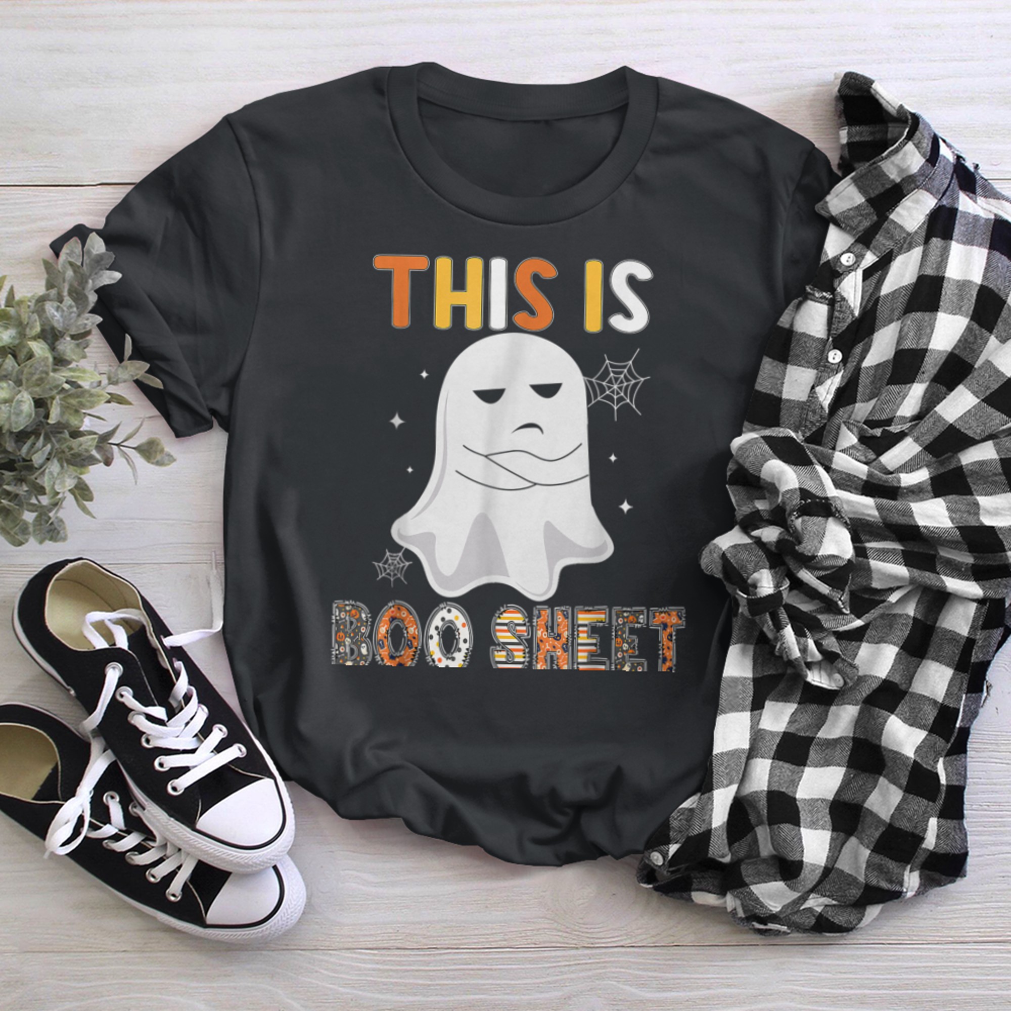 THIS IS BOO SHEET Ghost Retro Halloween Costume Men Women - 2023-09-12T162907.589 t-shirt black