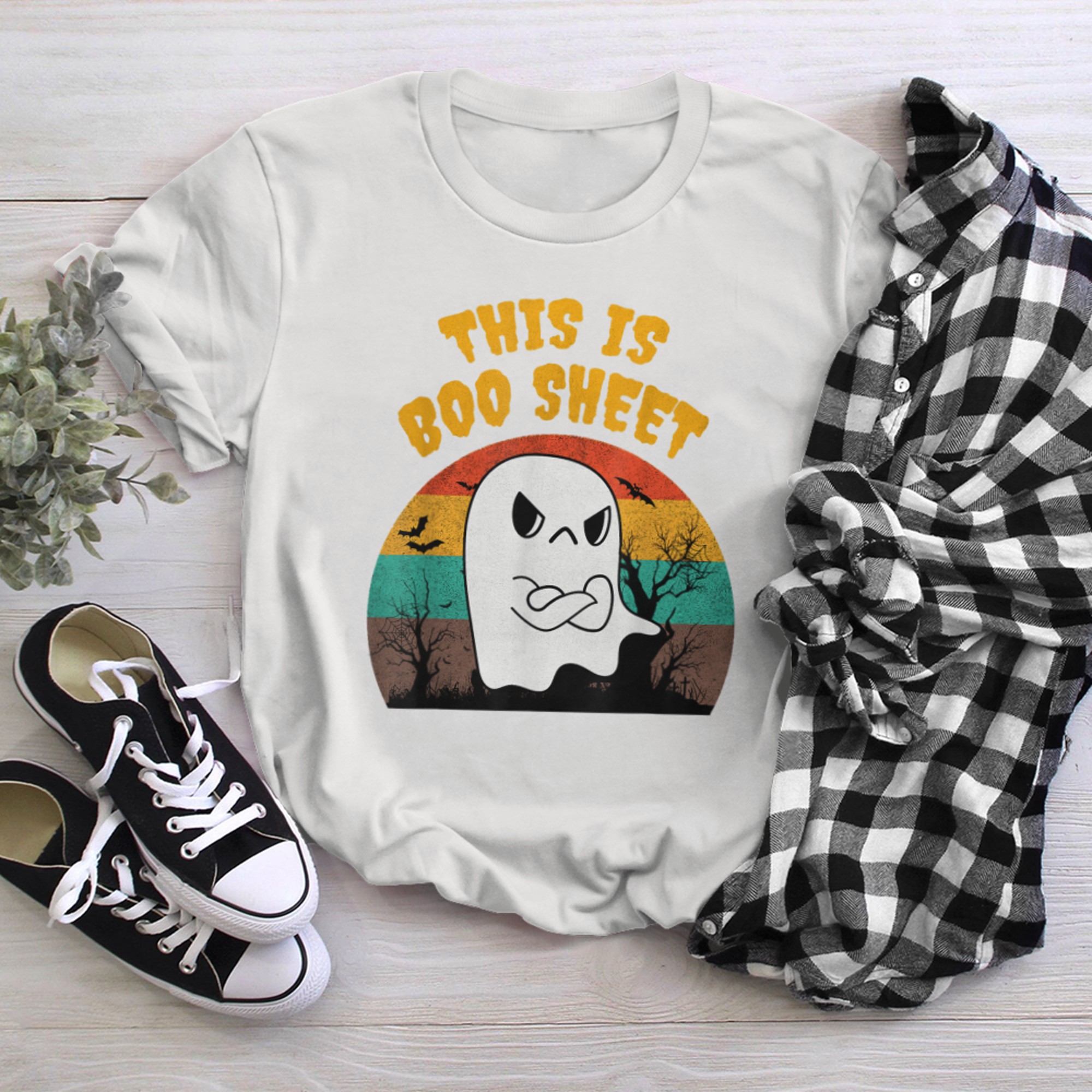 This Is Boo Sheet Ghost Retro Halloween Costume Men Women - 2023-09-12T162907.939 t-shirt White