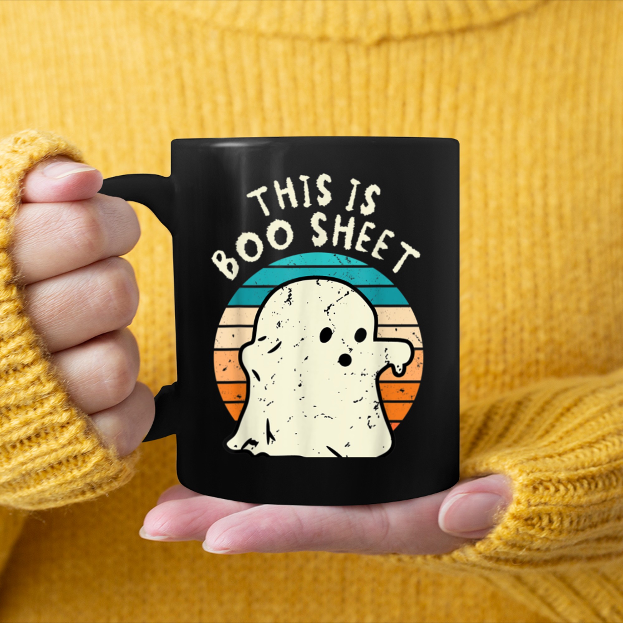 This Is Boo Sheet Ghost Retro Halloween Costume Men Women - 2023-09-12T162908.848 mug black