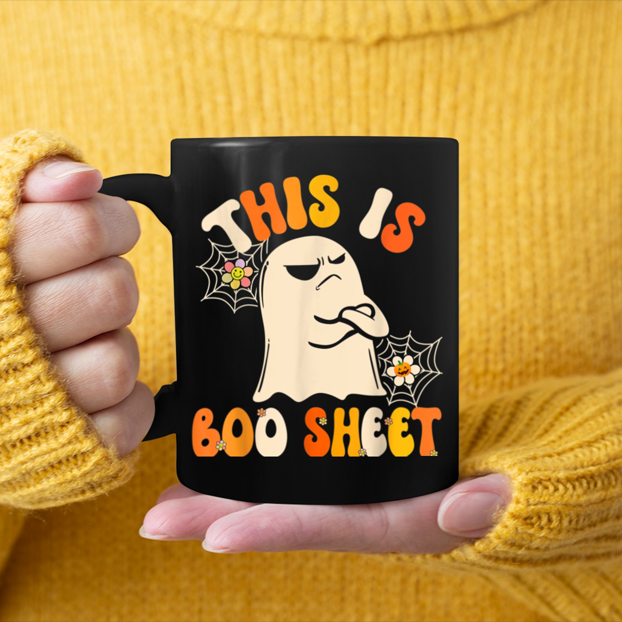 This Is Boo Sheet Ghost Retro Halloween Costume Men Women - 2023-09-12T162909.962 mug black