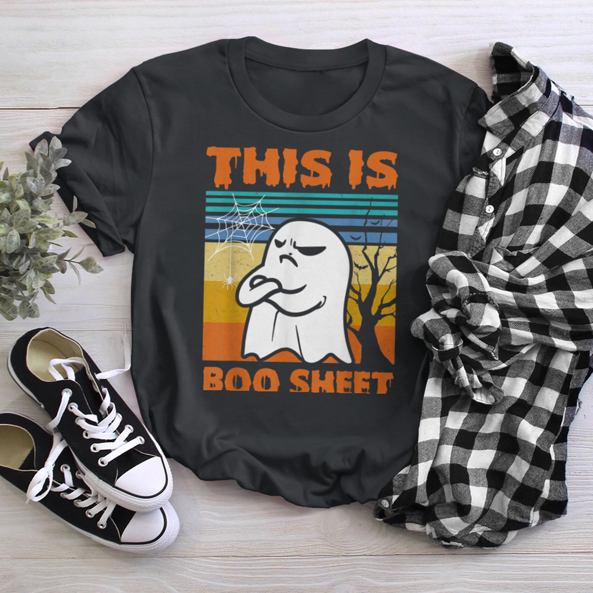 This Is Boo Sheet Ghost Retro Halloween Costume Men Women - 2023-09-12T162911.784 t-shirt black