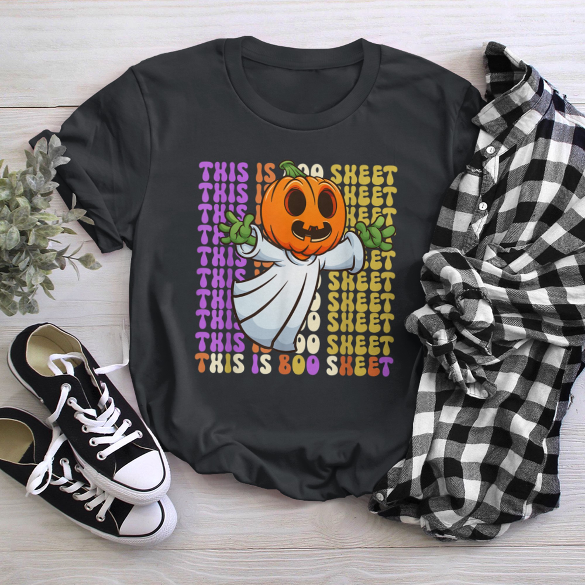 This Is Boo Sheet Ghost Retro Halloween Costume Men Women - 2023-09-12T162913.556 t-shirt black